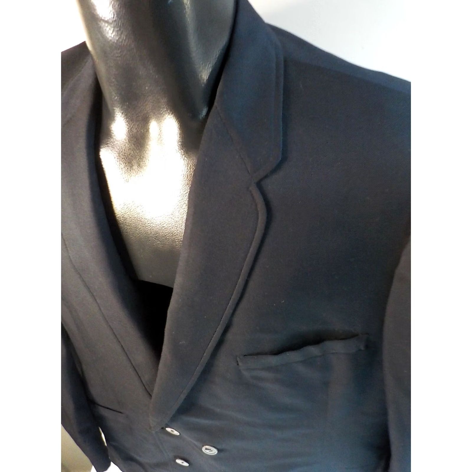Vintage VTG Unlabeled Mens Double Breasted Blazer Black SZ 44R Size 44R - 5 Thumbnail