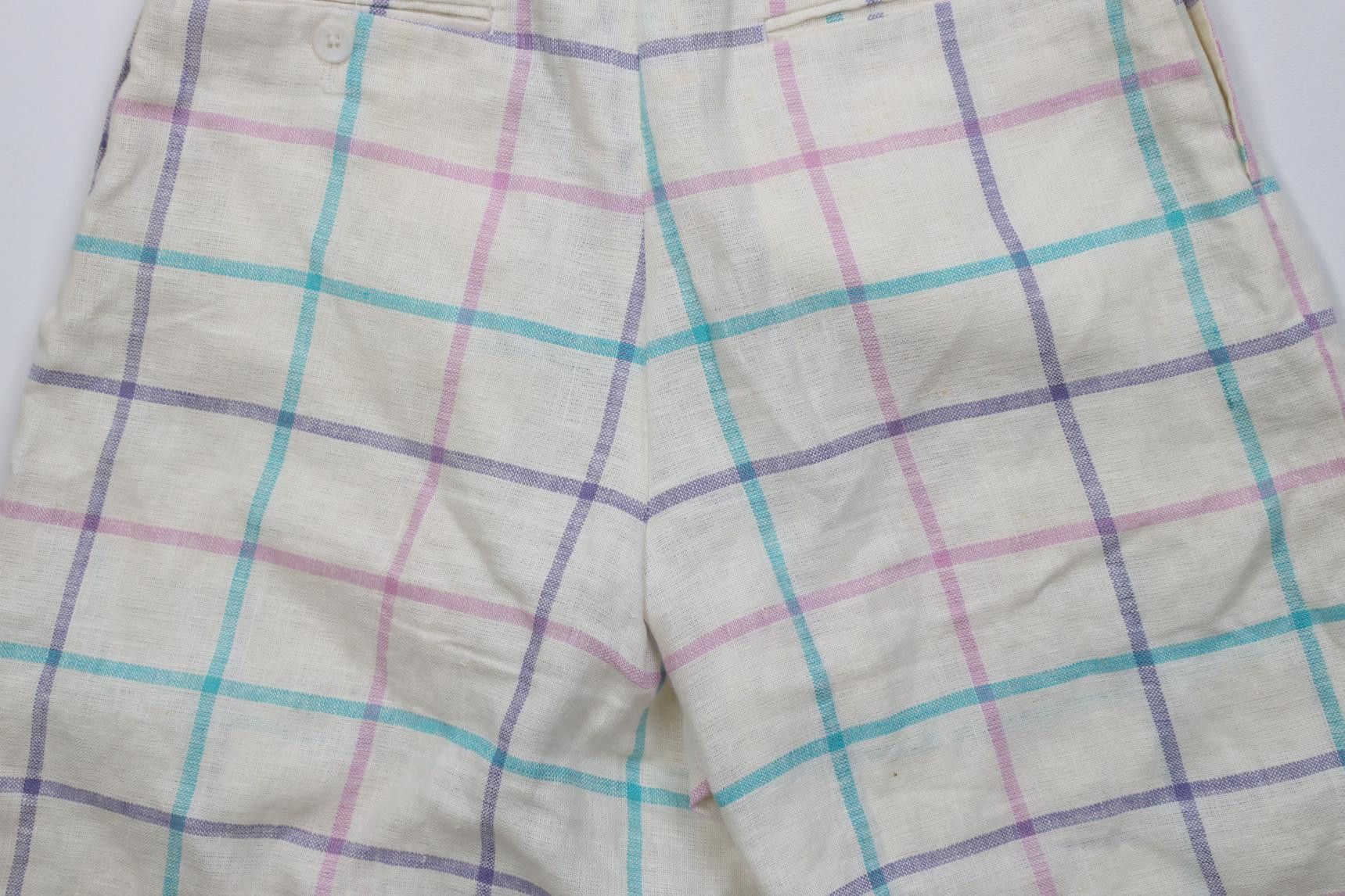 Lands' End Vintage 80s 90s Lands End Burlap Bermuda Shorts Plaid USA Size 28" / US 6 / IT 42 - 13 Thumbnail