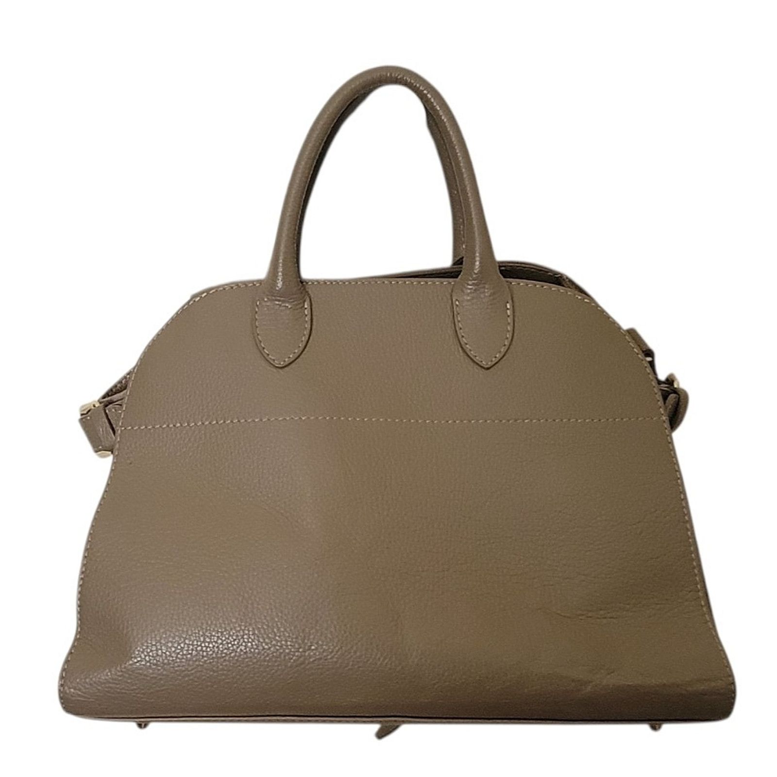 Anna Paola Italian Genuine Leather Taupe Women Handbag
