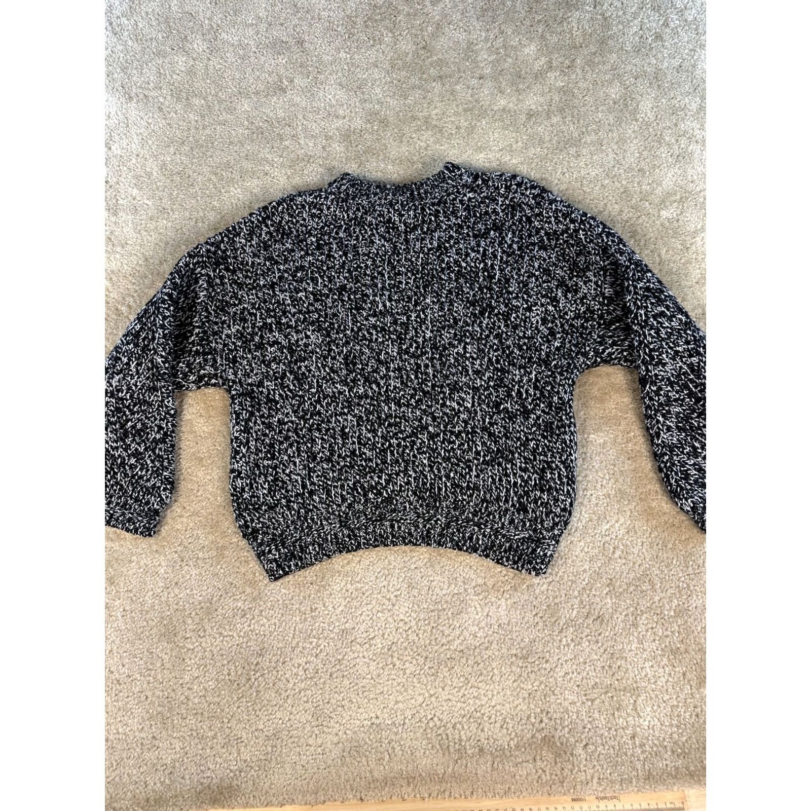 Topshop Topshop Womens Sweater Crop Black Size 4 - 6 Loose Knit Mock Neck Pullover Size M / US 6-8 / IT 42-44 - 5 Thumbnail