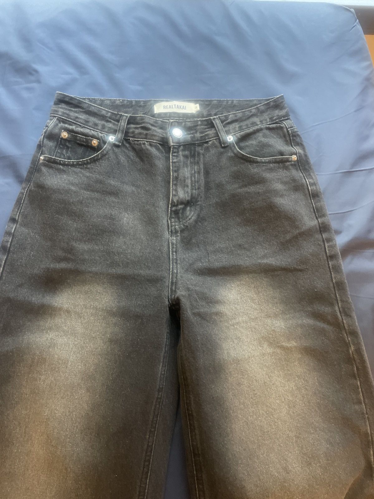 Vintage Black Baggy Washed Denim Jeans Size US 29 - 2 Thumbnail