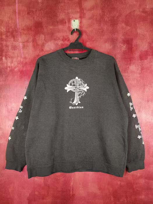 Japanese Brand Third Wave Black Guardian cross Sweatshirt faded vtg #S1352 Size US L / EU 52-54 / 3 - 9 Thumbnail