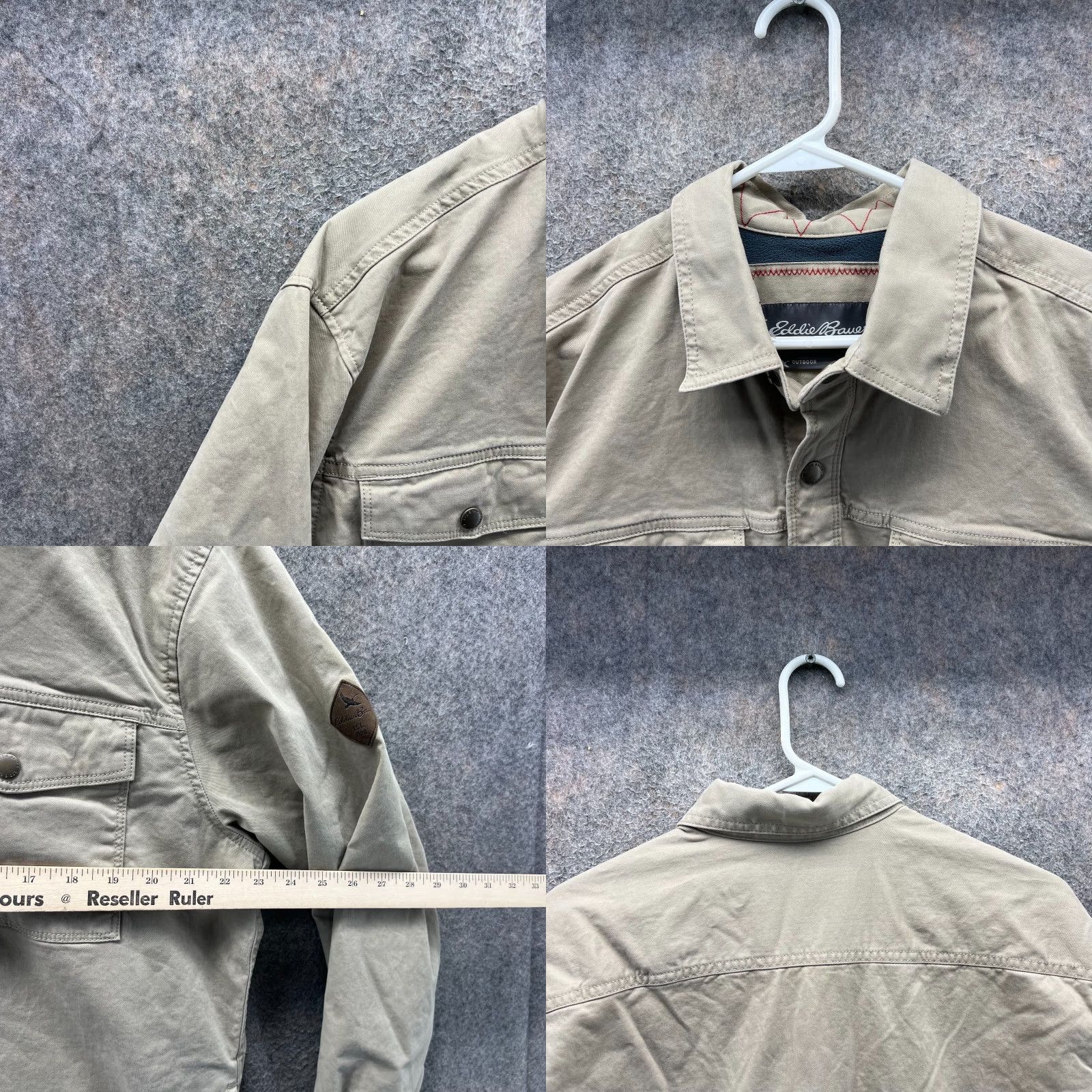 Eddie Bauer Eddie Bauer Shirt Jacket Mens Large Beige Outdoor Snap Fleece Lined Shacket Size US L / EU 52-54 / 3 - 8 Thumbnail