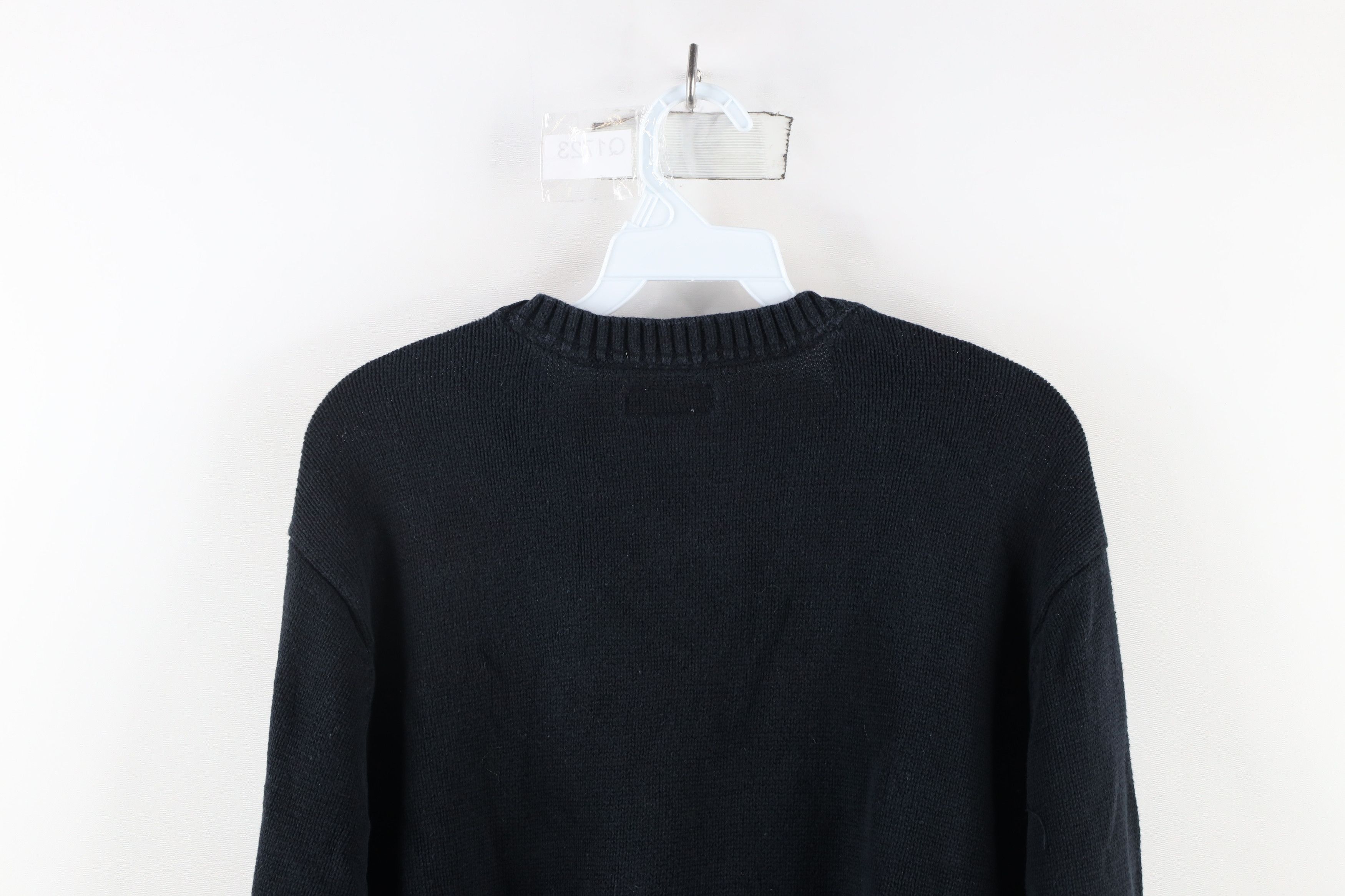 Vintage Vintage 90s Streetwear Cotton Knit Crewneck Sweater Black Size US L / EU 52-54 / 3 - 8 Thumbnail