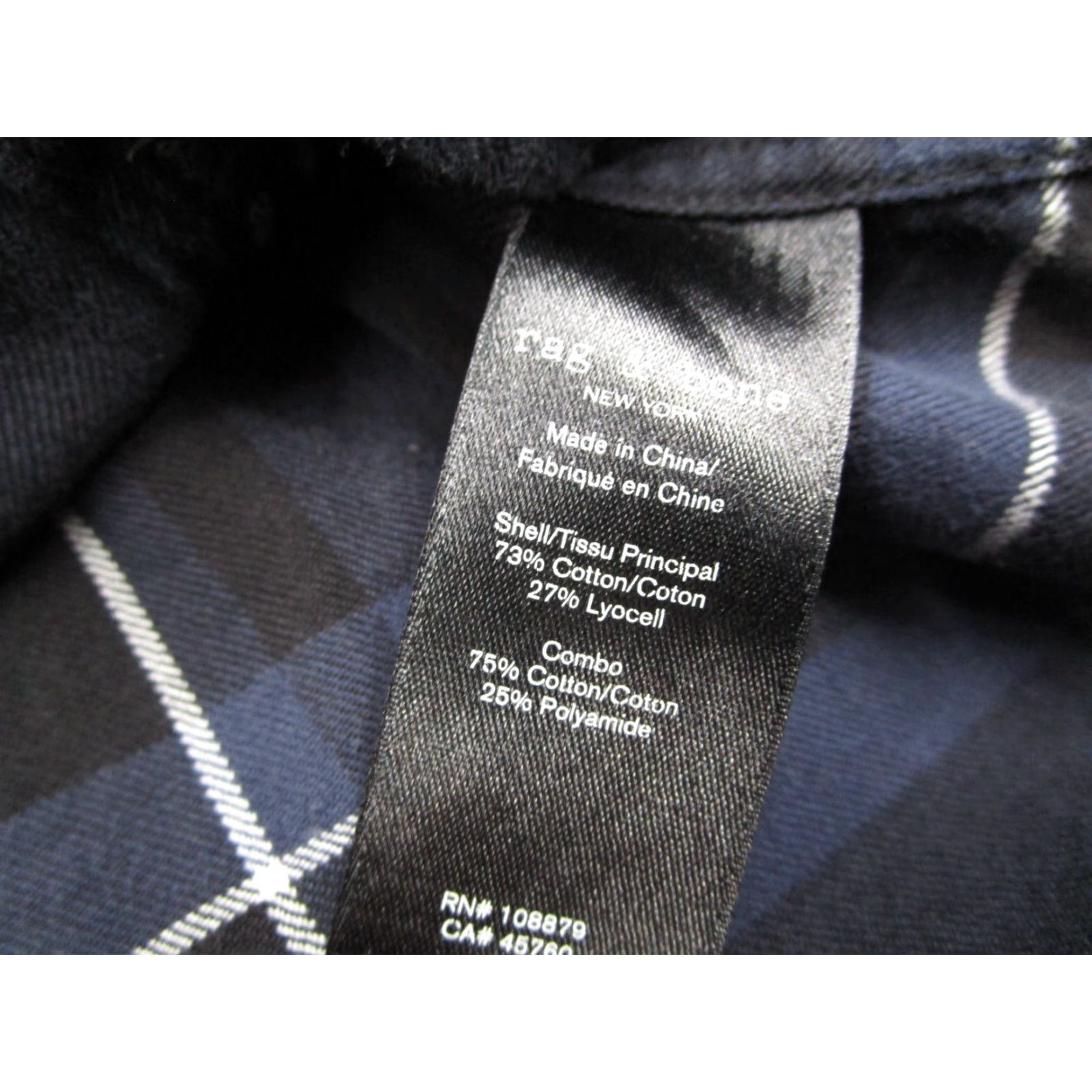 Rag & Bone RAG & BONE Men's Medium Blue Plaid Button-Up Shirt Long Sleeve Slim Fit Casual Cotton Blend Size US M / EU 48-50 / 2 - 3 Thumbnail