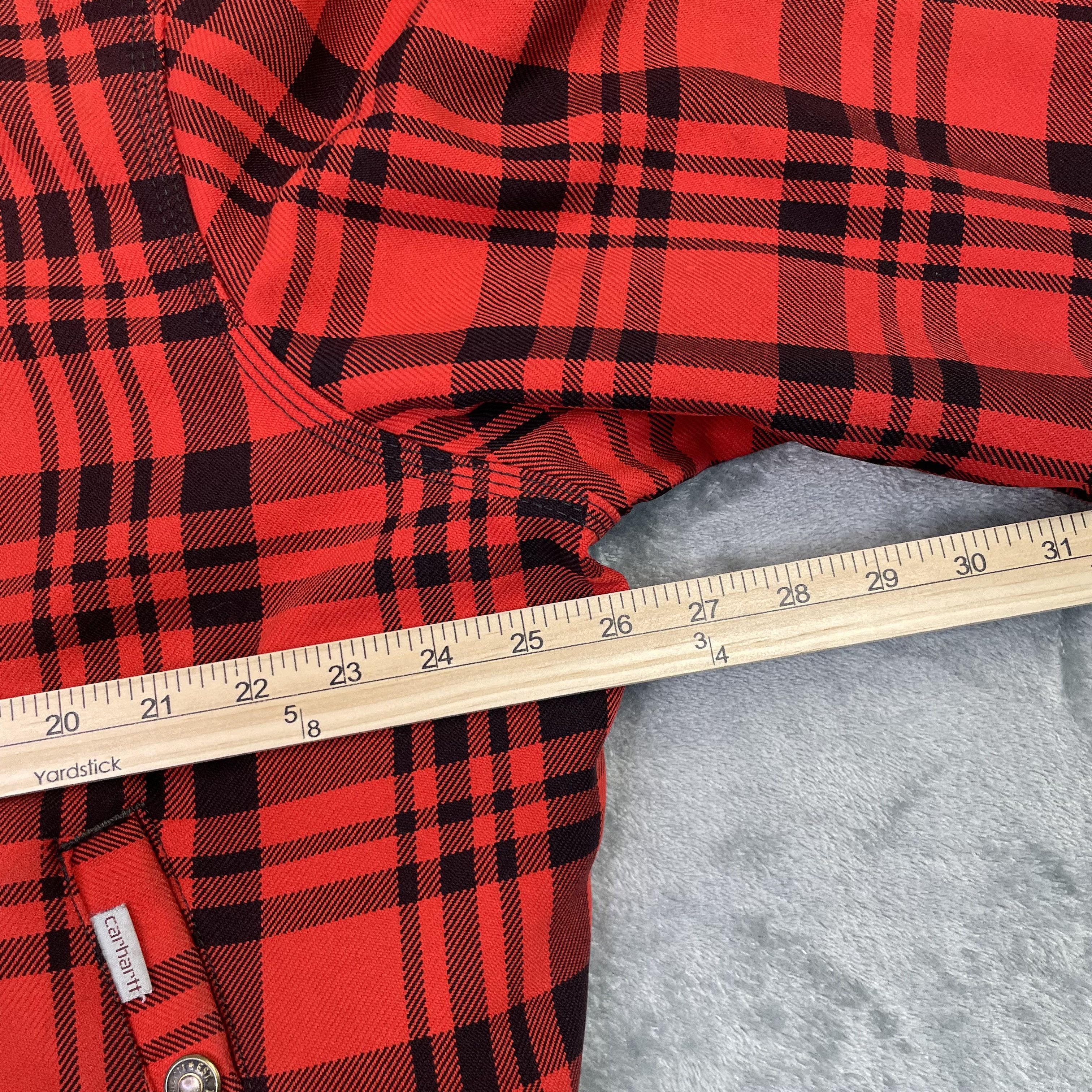 Carhartt × Vintage Vintage 80s Plaid Carhartt insulated jacket Thrashed Size US XXL / EU 58 / 5 - 6 Thumbnail