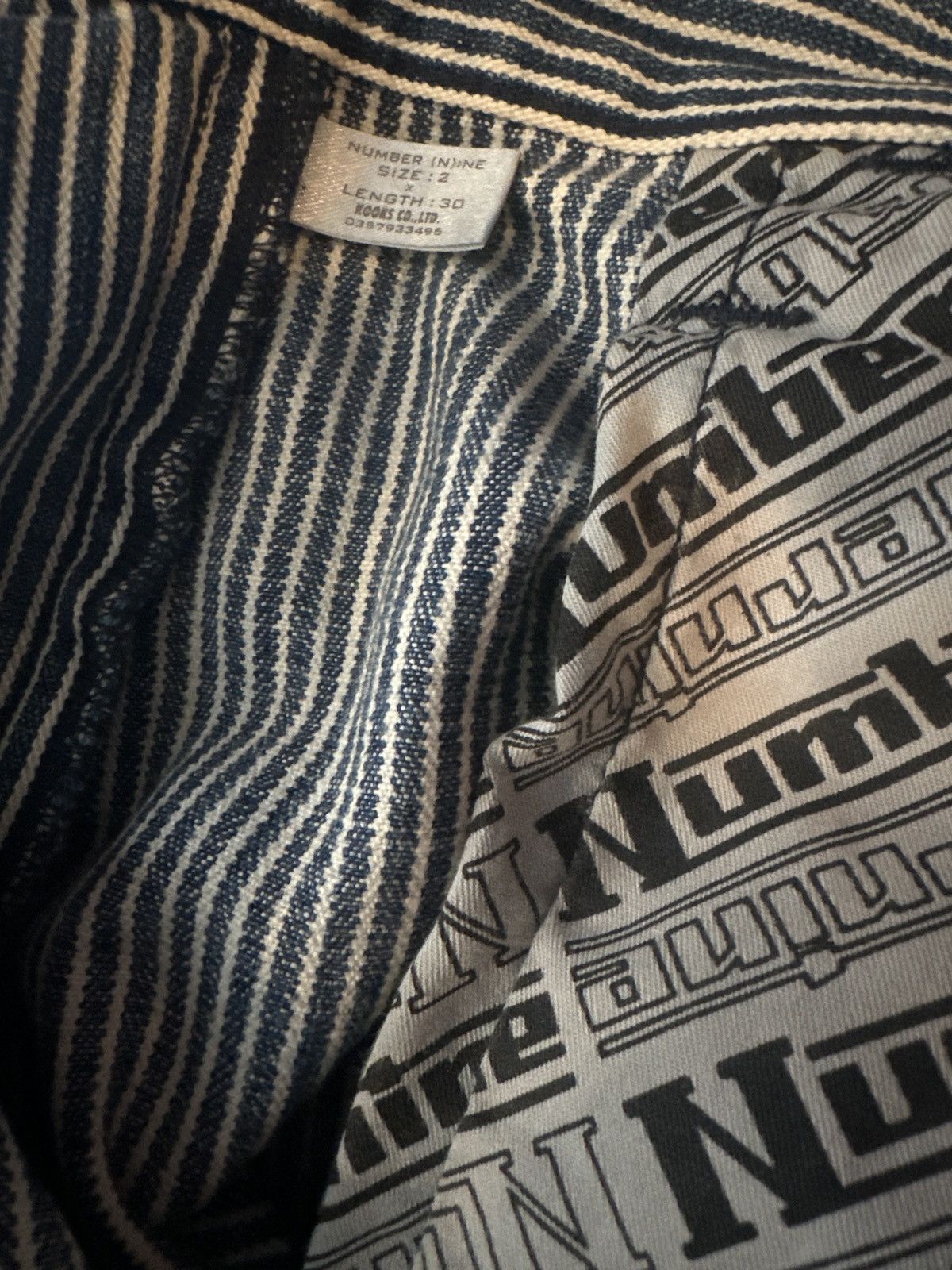 Number (N)ine Number Nine Pinstripe AW01 ‘Standards’ Distressed Denim Size US 31 - 13 Thumbnail