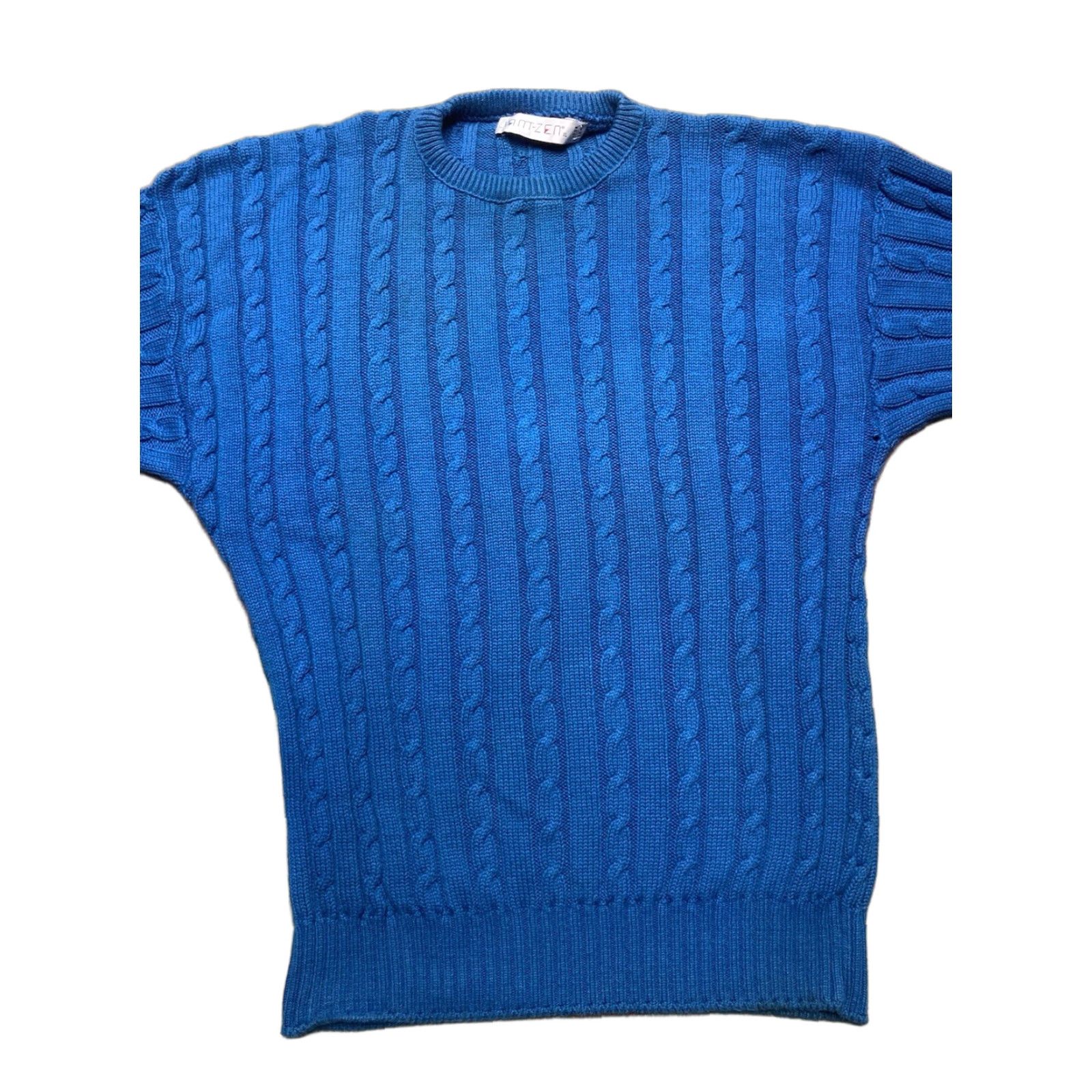 Jantzen VINTAGE Jantzen Crewneck Sweater Cable-Knit Heavyweight Blue Made in USA XL Mens Pullover Crew Neck Knit Size US XL / EU 56 / 4 - 1 Thumbnail