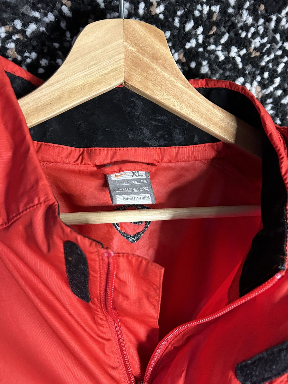 Vintage Y2K Nike Manchester United Hooded Jacket Red Jersey