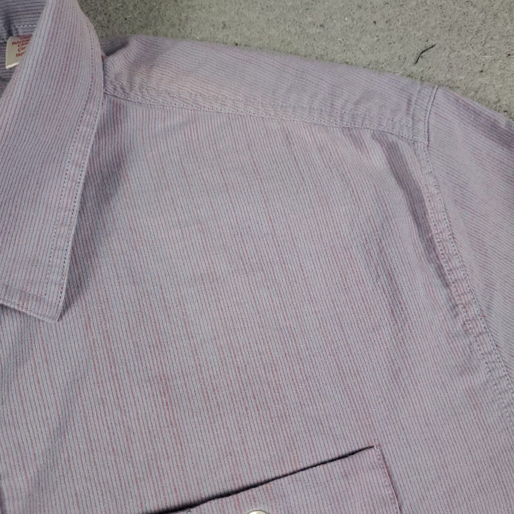 Original Penguin Original Penguin Red Gray Striped Button-Up Shirt Mens XL Casual Long Sleeve Size US XL / EU 56 / 4 - 3 Thumbnail