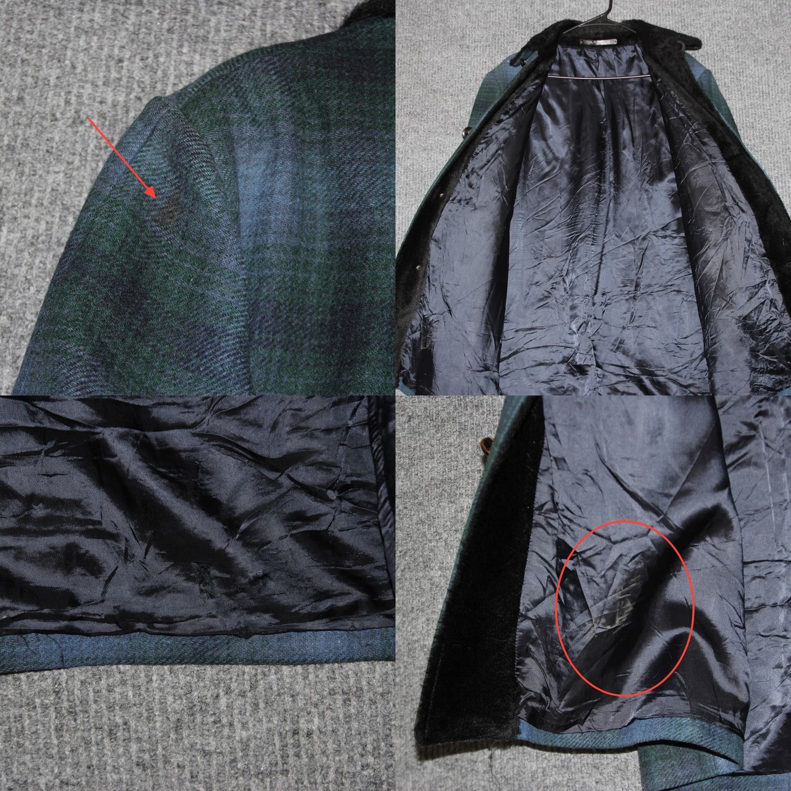 Pendleton VTG Pendleton Coat Mens L Blue Green Plaid Wool Blend Fur Collar Button Front Size US L / EU 52-54 / 3 - 8 Thumbnail