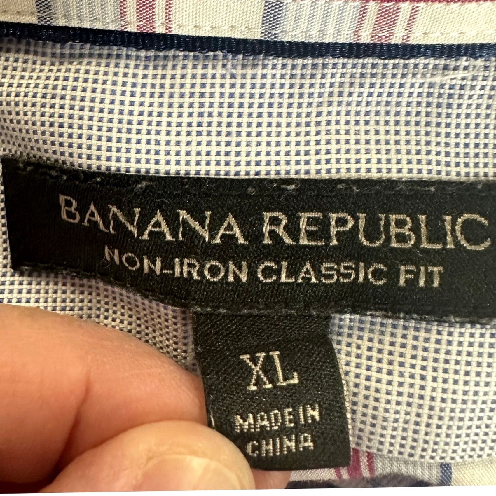 Banana Republic Banana Republic Button-Up Shirt Plaid Classic Fit Mens XL Red Blue Pocket Size US XL / EU 56 / 4 - 4 Thumbnail