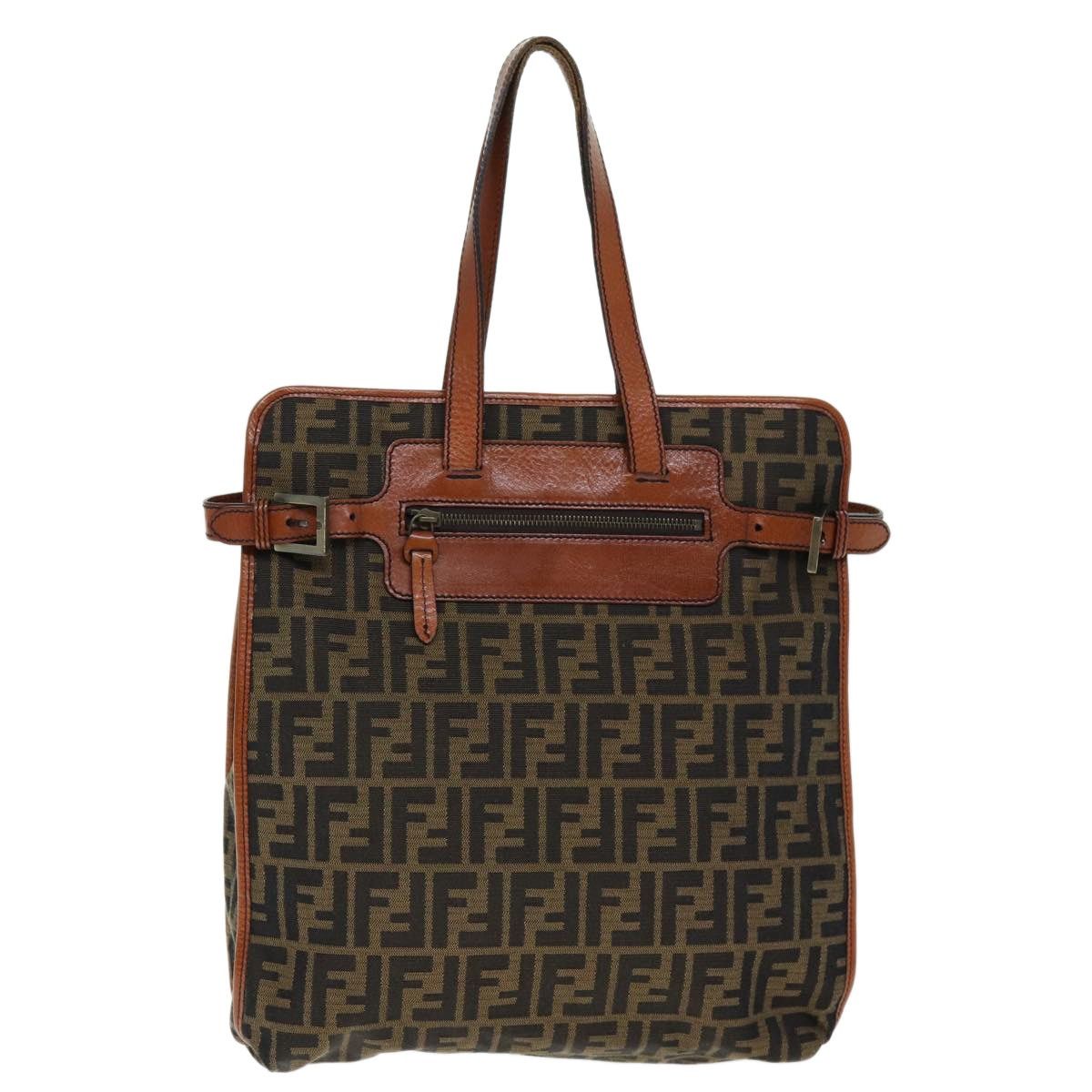 Fendi FENDI Zucca Canvas Tote Bag Brown Black Size ONE SIZE - 2 Thumbnail
