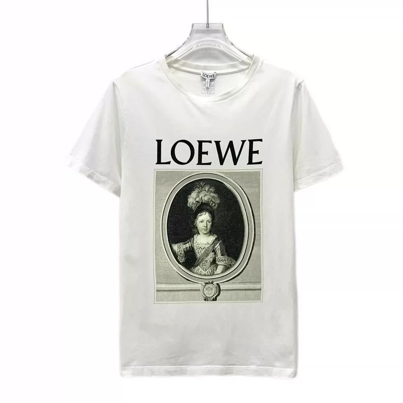 Loewe Loewe White lettered figure print cotton round neck short Size S / US 4 / IT 40 - 1 Thumbnail