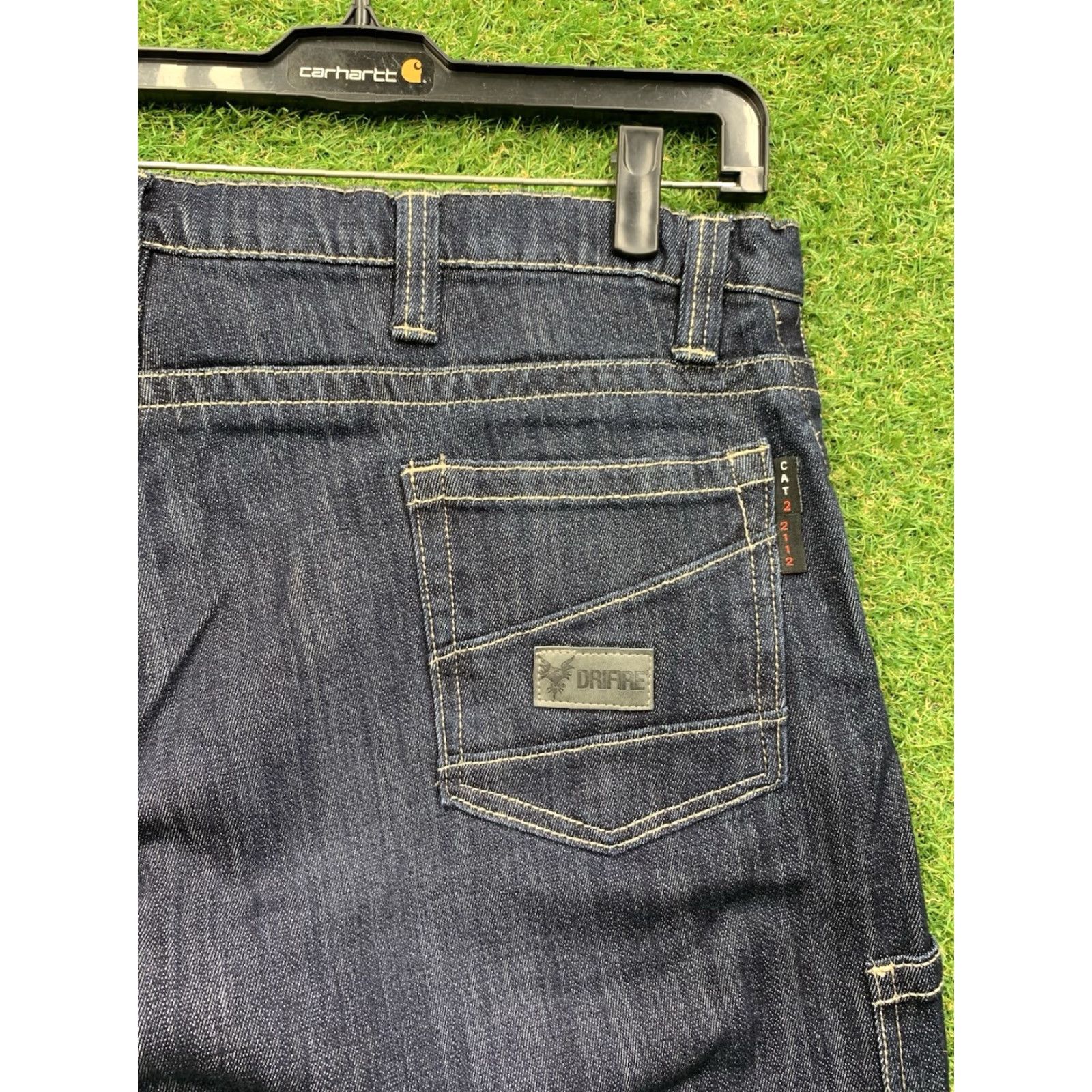 Vintage DRIFIRE Flame Resistant FR Taproo Jeans Mens 42x30 5-Pocket Denim Workwear Blue Slim Straight Pants Size US 42 / EU 58 - 3 Thumbnail