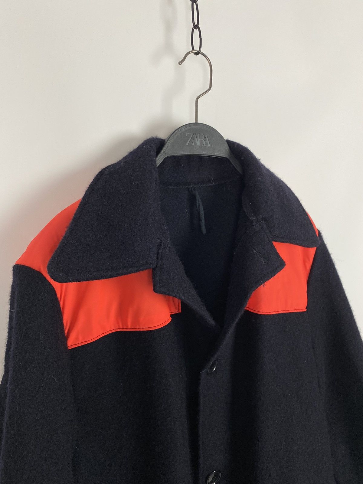Vintage 1980’s Vintage Navy Wool Orange Poly Coated Donkey Jacket Size US L / EU 52-54 / 3 - 4 Thumbnail