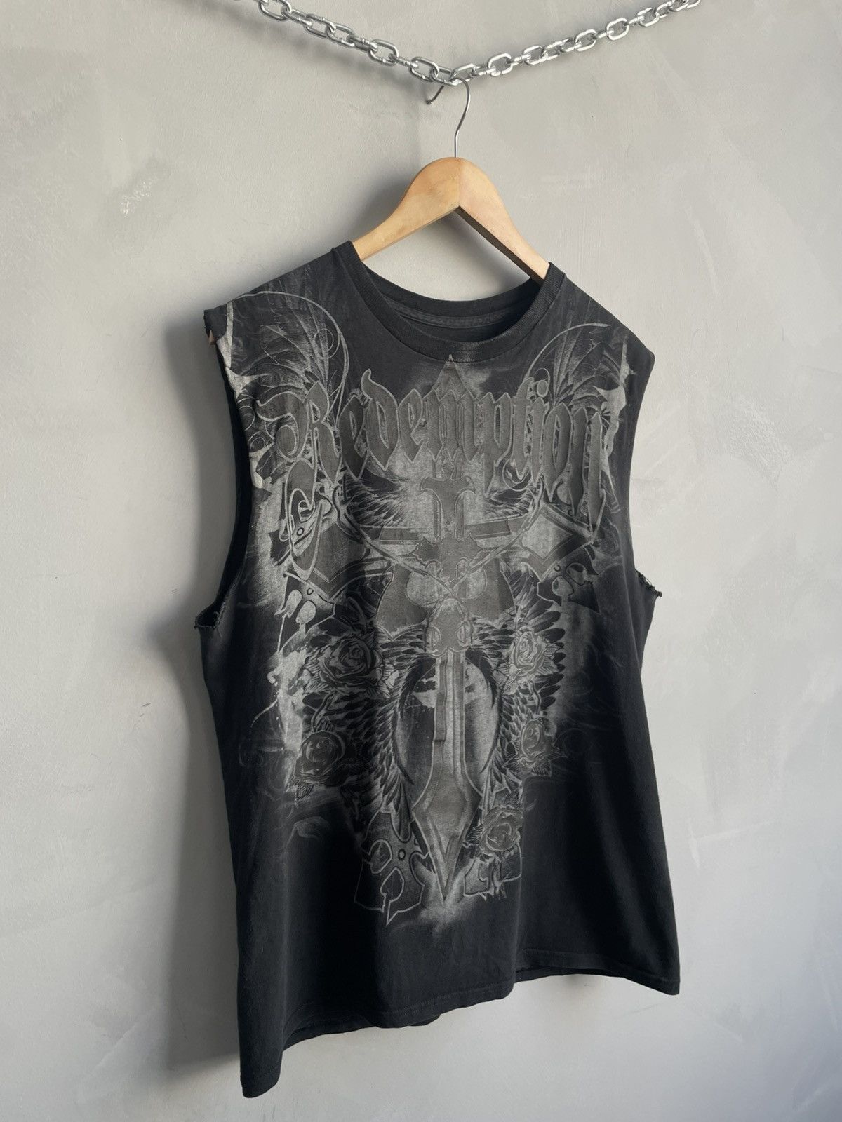 Affliction Faded tank top skull opium grunde style t shirt Size US M / EU 48-50 / 2 - 3 Thumbnail