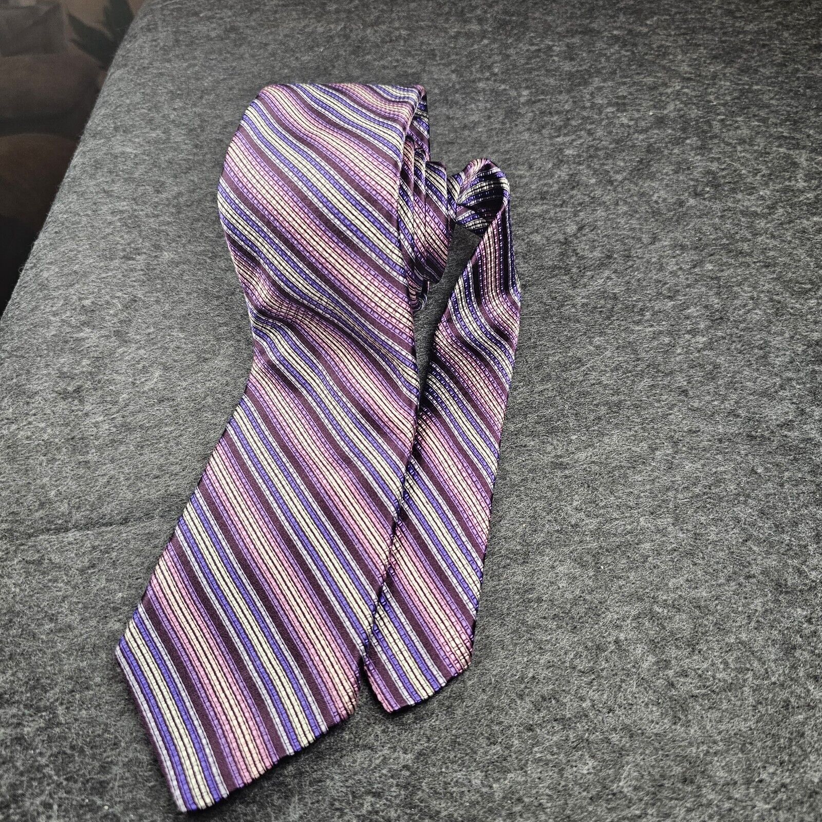 Ted Baker Ted Baker Tie 100% Italian Silk Repp Purple Designer USA 59" Size ONE SIZE - 4 Thumbnail