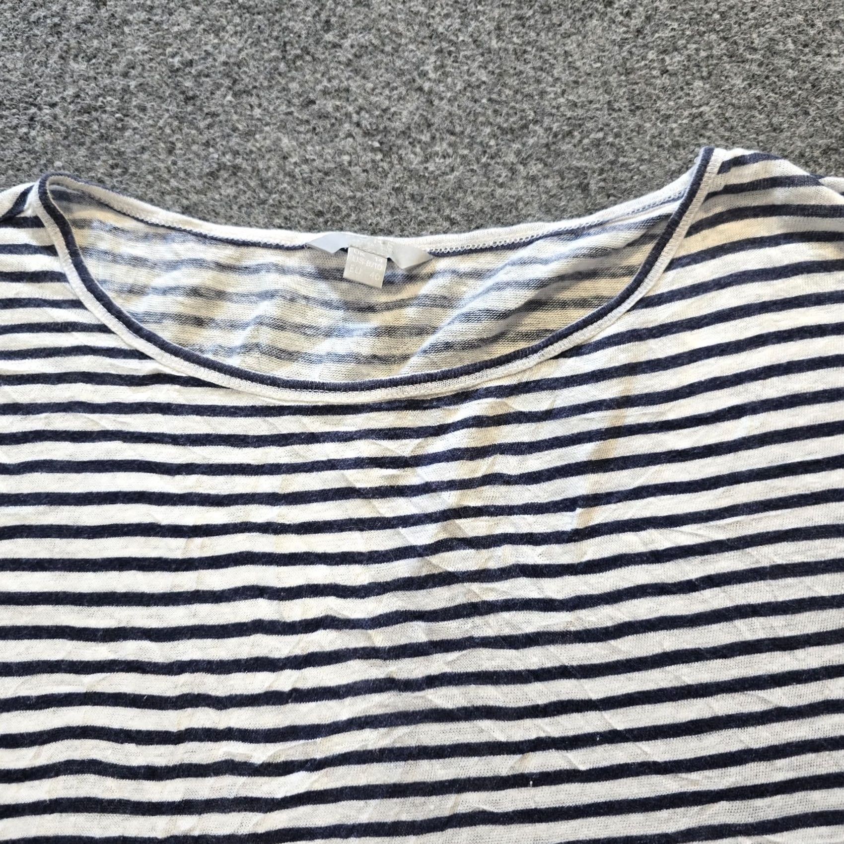 Vintage Pure Top Womens Size 10 Blue White Linen Short Sleeve Boxy Casual Size L / US 10 / IT 46 - 2 Thumbnail