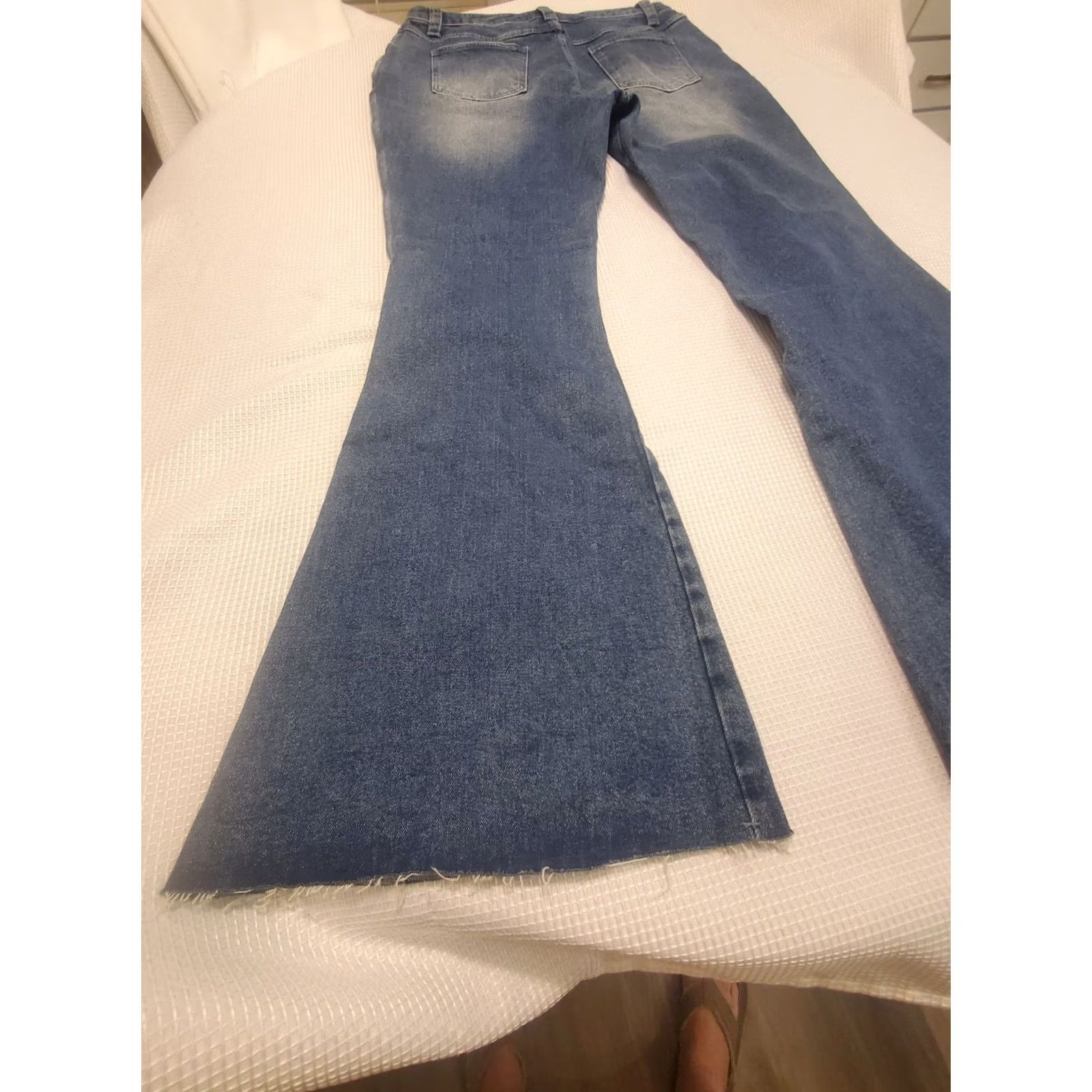Dolls Kill VINTAGE Delia's By Dolls Kill Tall Bell Bottom High Rise Jeans XXL Blue Distressed Hippie 1990s Size 40" / US 18 - 4 Thumbnail