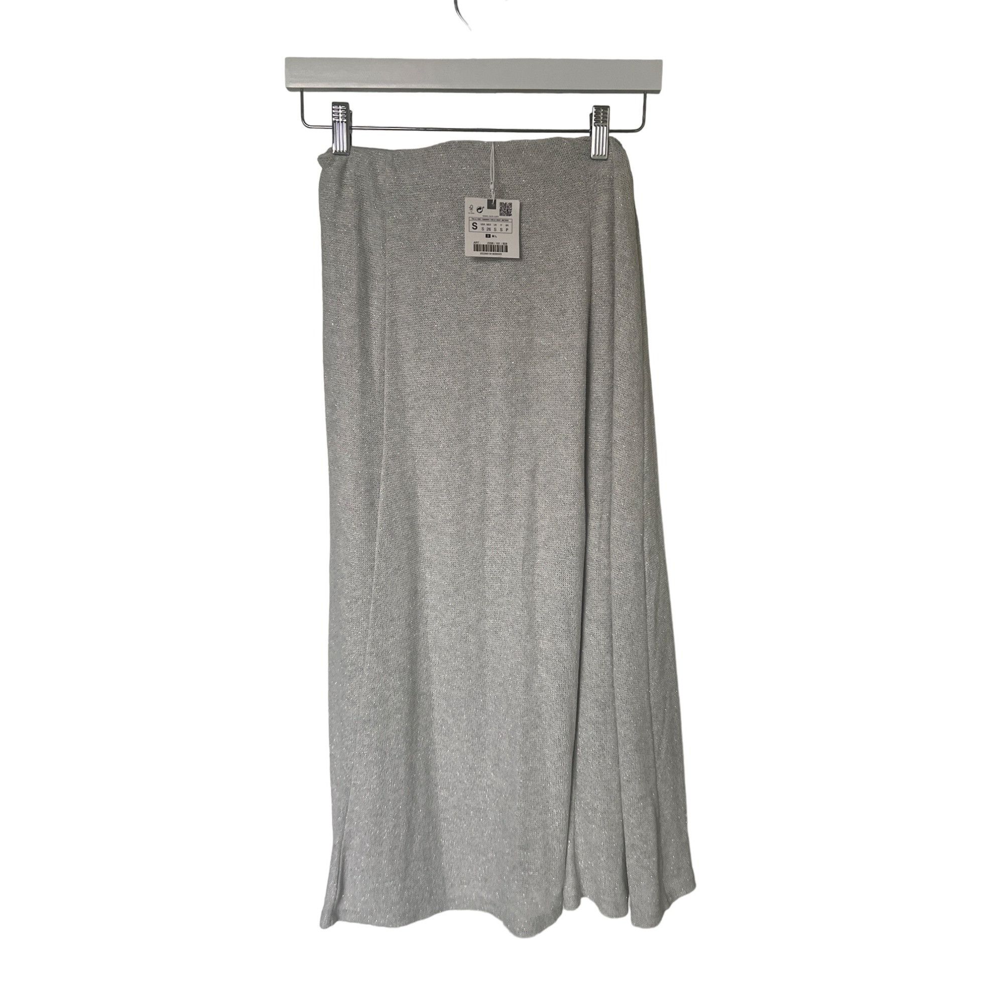 Zara Zara Silver Knit Metallic Thread Sleeveless Top & Maxi Skir Size S / US 4 / IT 40 - 16 Thumbnail