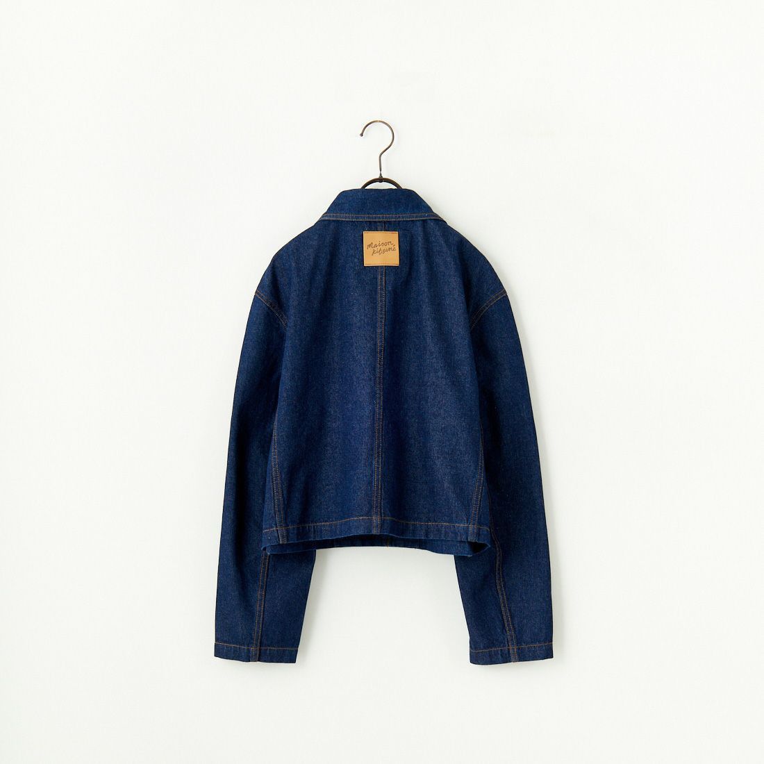 Maison Kitsune o1s22i1n1124 Cropped Denim Jacket in Blue Size S / US 4 / IT 40 - 2 Thumbnail