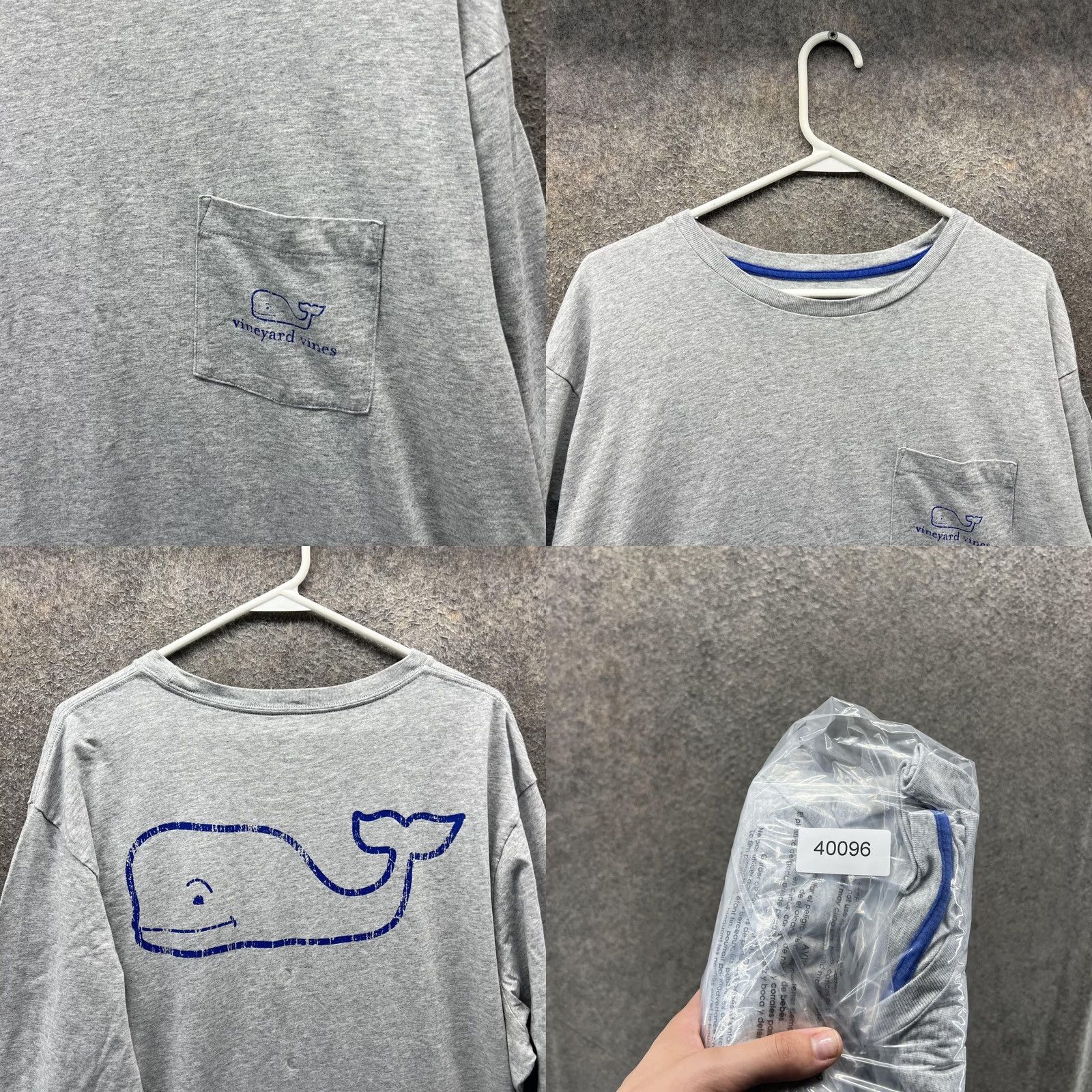 Vineyard Vines Vineyard Vines Shirt Mens XL Gray Long Sleeve Whale Pocket Graphic Logo Size US XL / EU 56 / 4 - 8 Thumbnail