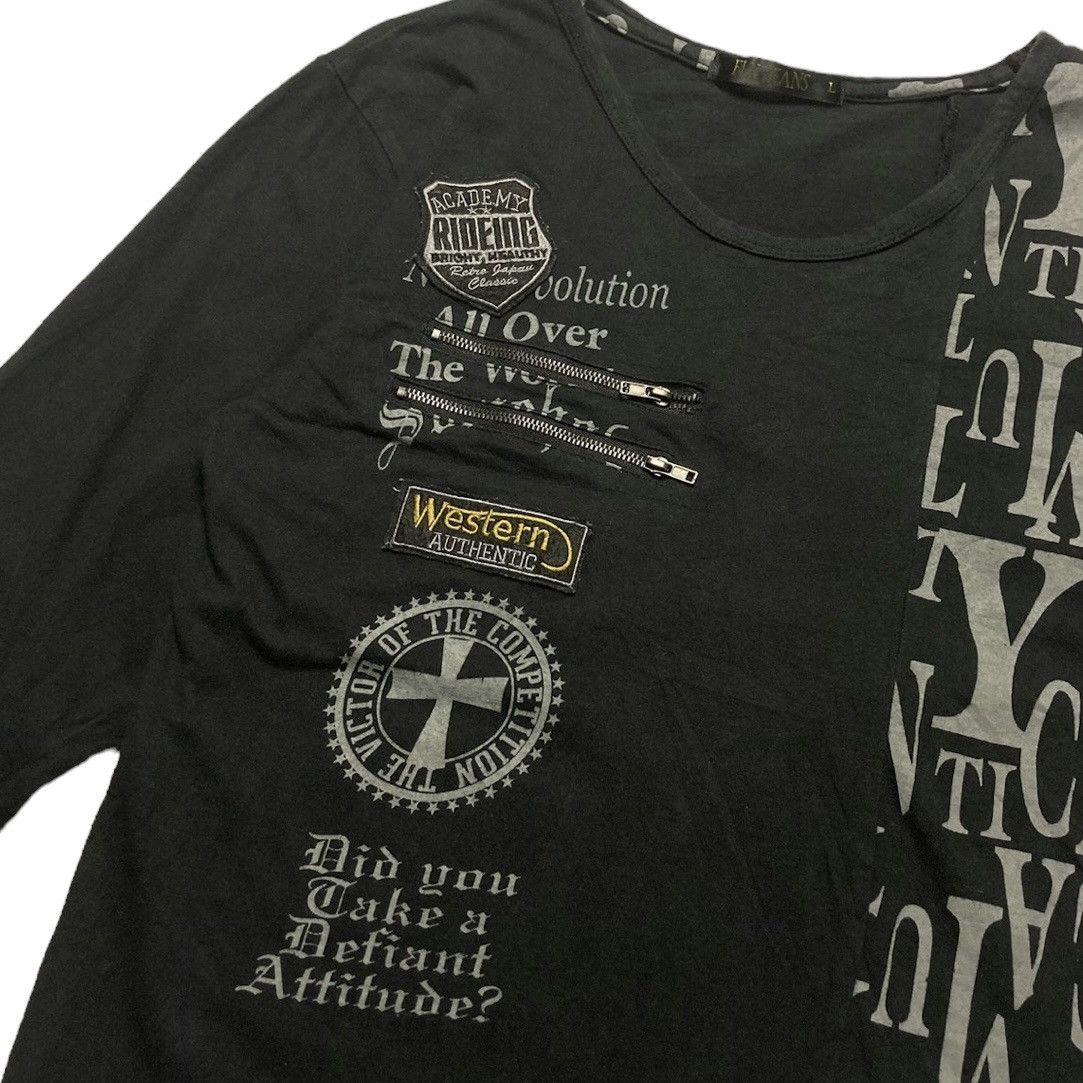 Japanese Brand 🇯🇵 FLY BEANS WORDING PUNK GOTHIC LONG SLEEVE TSHIRT Size US S / EU 44-46 / 1 - 5 Thumbnail