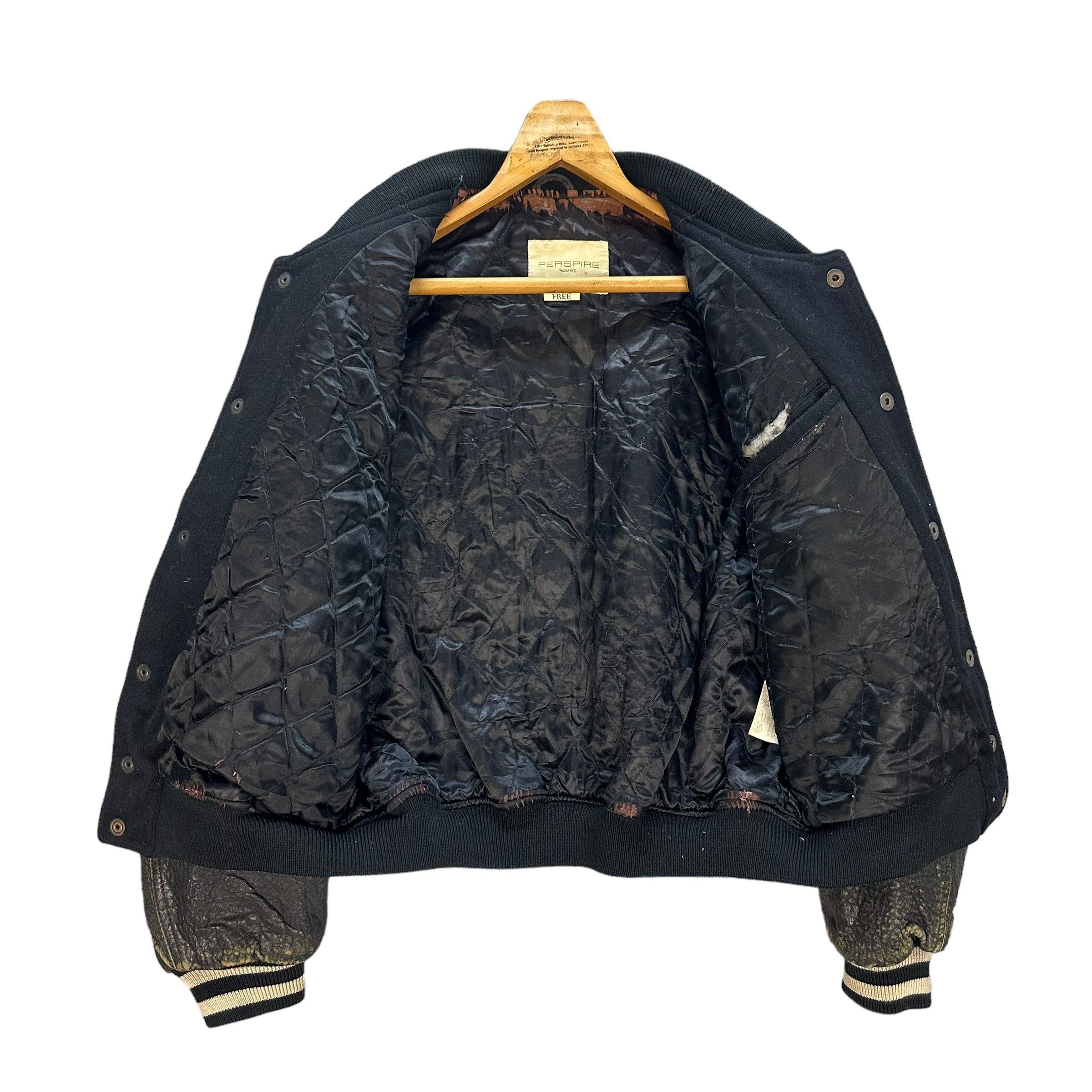 Other TRASHED🔥 PERSPIRE HOMME WOOL LEATHER VARSITY #8921-039 Size US L / EU 52-54 / 3 - 10 Thumbnail