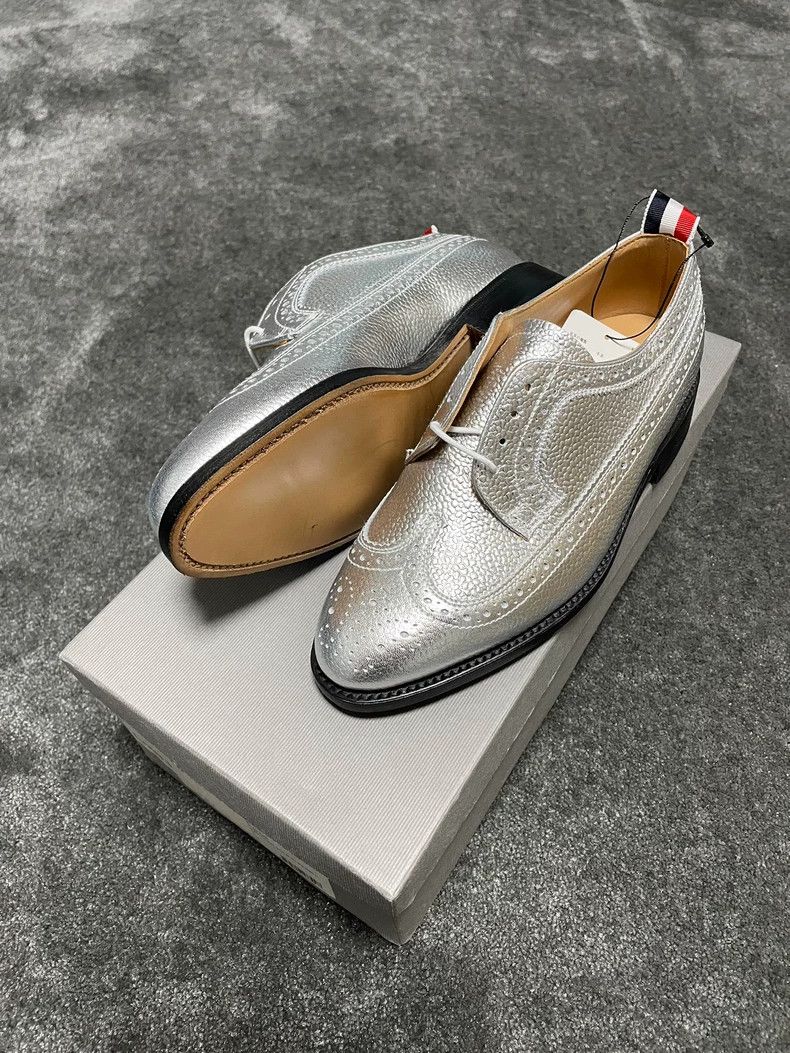 Thom Browne Thom Browne Classic silver carved leather shoes Size US 5 / EU 37 - 1 Thumbnail