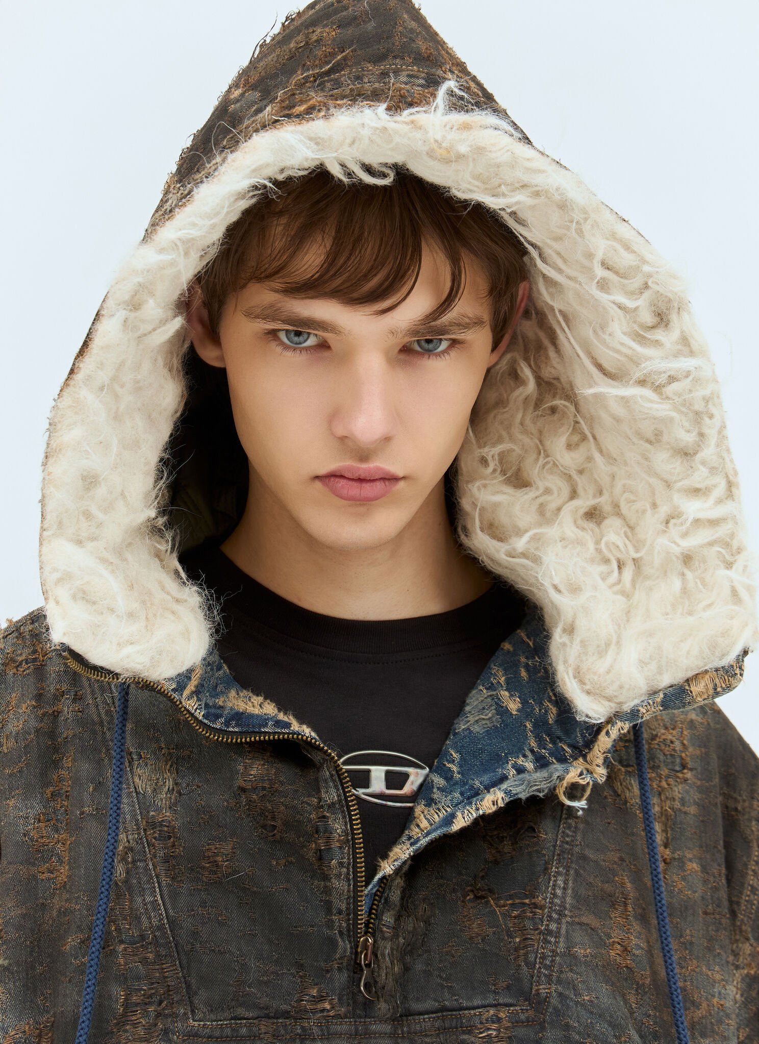 Diesel Diesel D-ARAK-FSF Coated Jacquard Denim Anorak Size US L / EU 52-54 / 3 - 2 Thumbnail