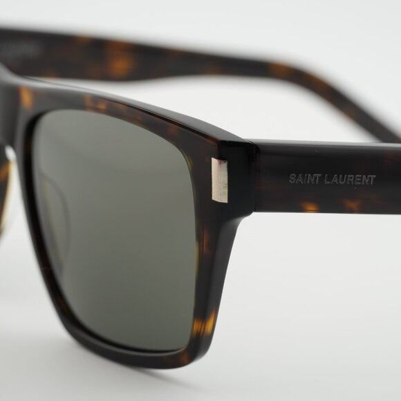 Saint Laurent Paris Saint Laurent SL424 002 Sunglasses Havana Square Frame, Grey Size ONE SIZE - 9 Thumbnail