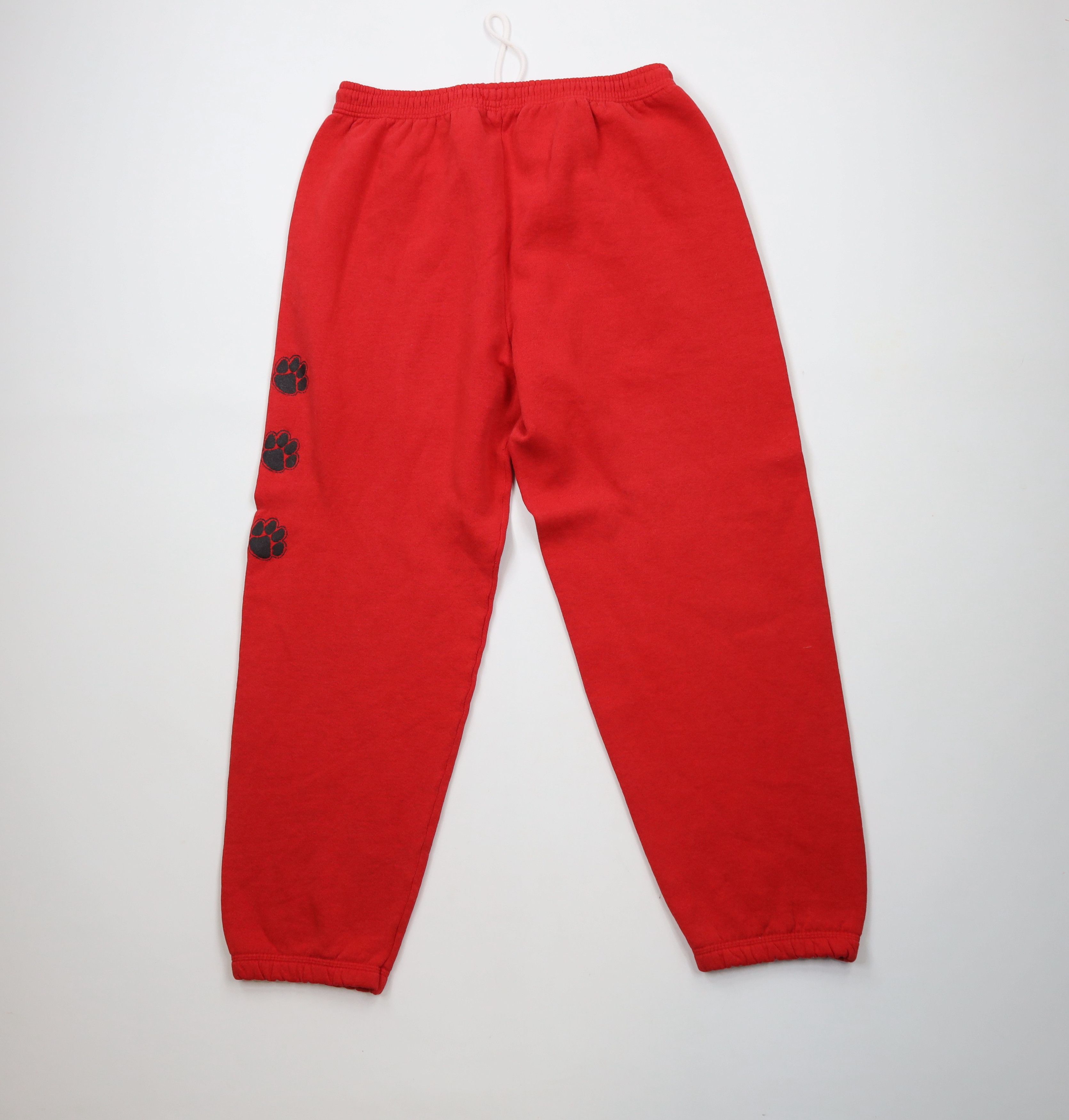 Vintage Vintage 90s Streetwear Paw Print Sweatpants Joggers Red USA Size US 38 / EU 54 - 6 Thumbnail