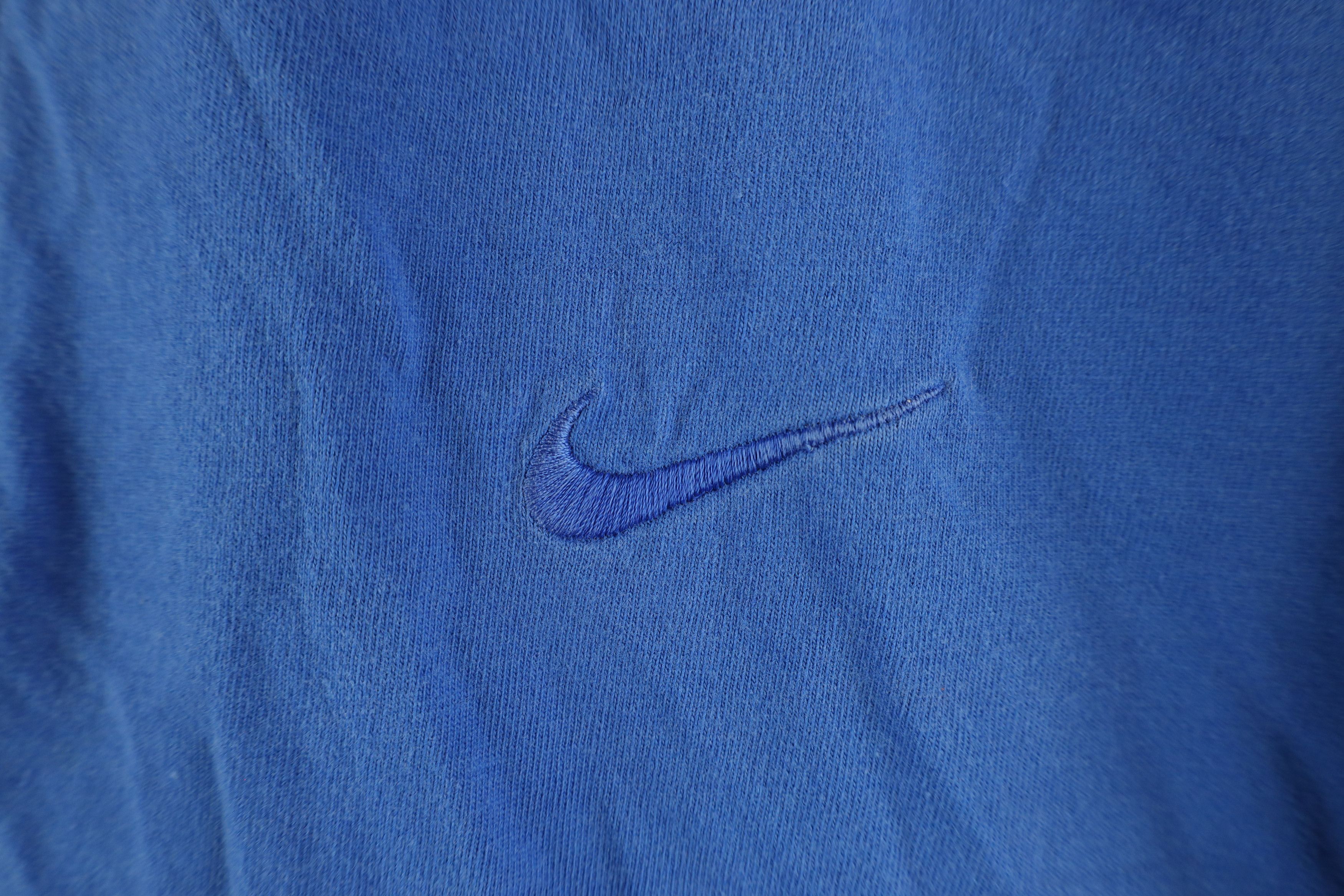 Nike × Vintage Vintage 90s Nike Scott Mini Swoosh Monochrome Polo Blue Size US L / EU 52-54 / 3 - 4 Thumbnail