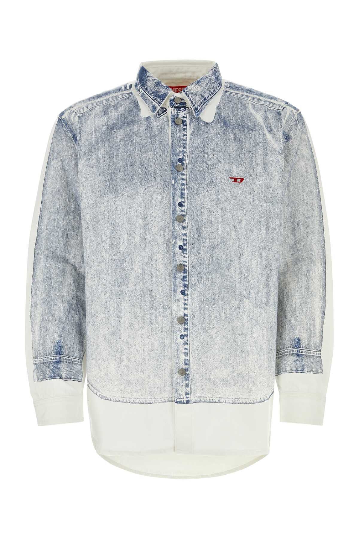 image of Diesel Printed Denim D-Simply-Over-S Shirt, Men's (Size Small)