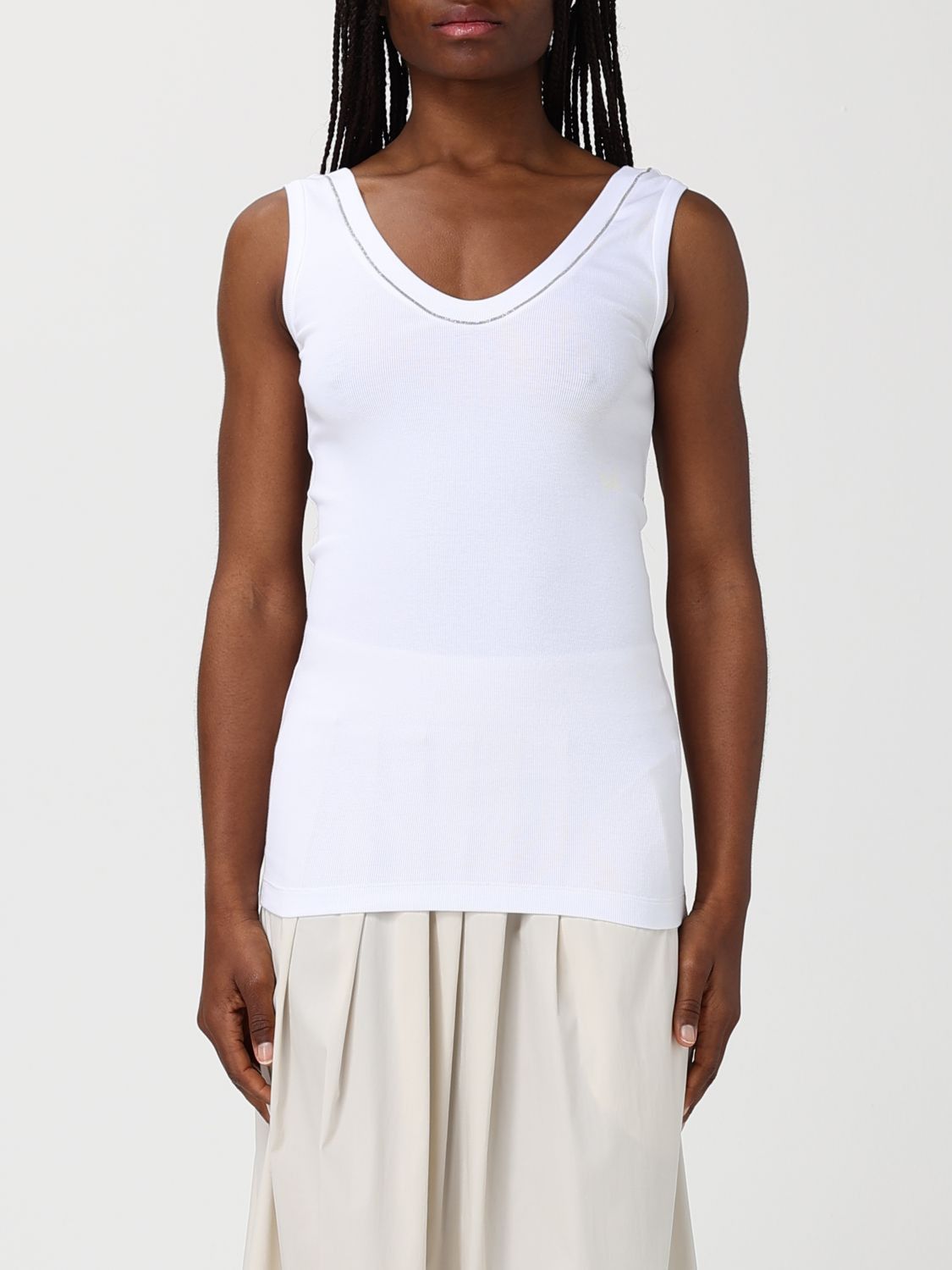 Brunello Cucinelli Brunello Cucinelli T-Shirt Woman White Size XL / US 12-14 / IT 48-50 - 1 Thumbnail