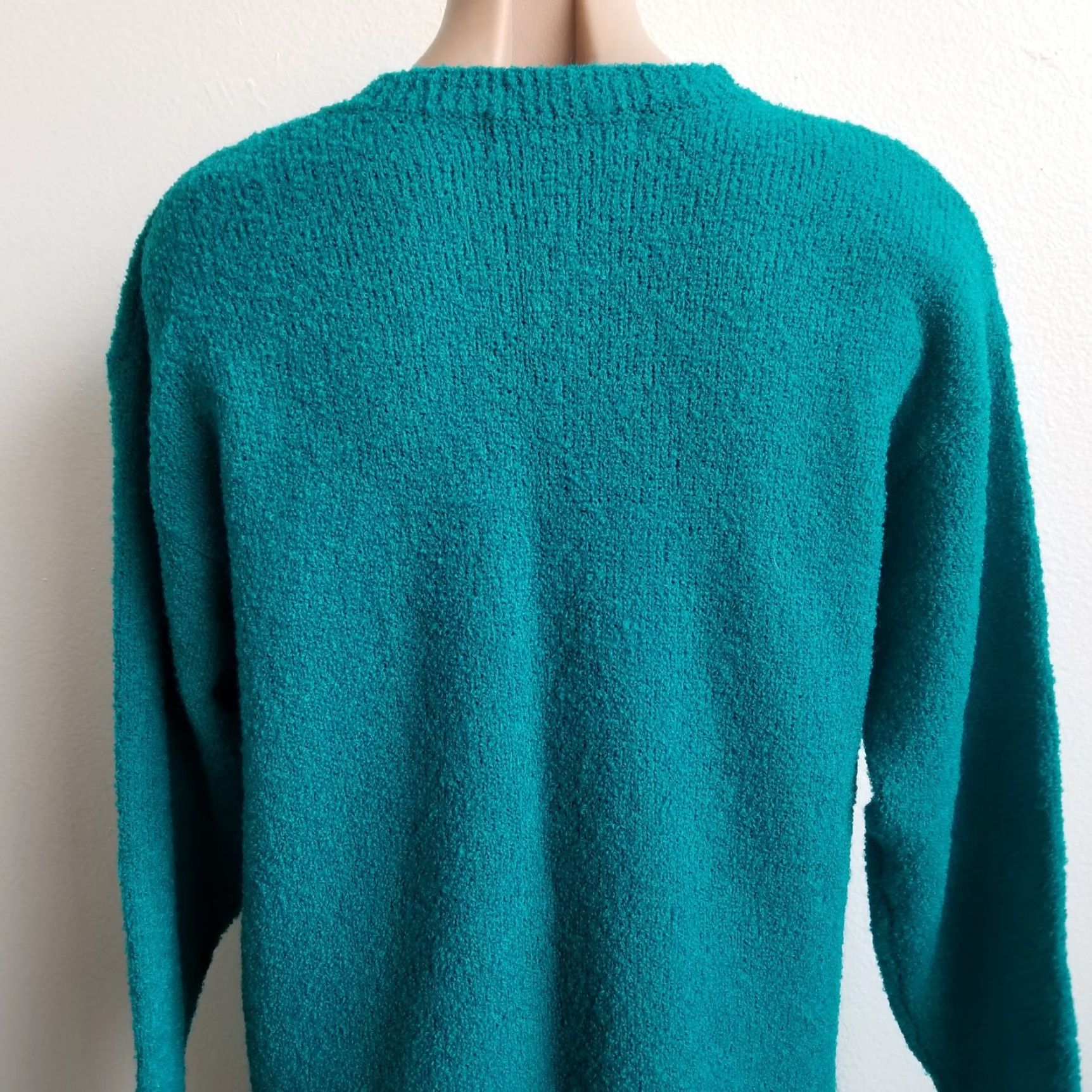 Vintage VINTAGE SK & COMPANY Womens Teal Green Knit Sweater M Wool Blend Crewneck Sweater, Teal, 54% Wool 34% Acrylic 12% Nylon, Size M, Women Size M / US 6-8 / IT 42-44 - 5 Thumbnail