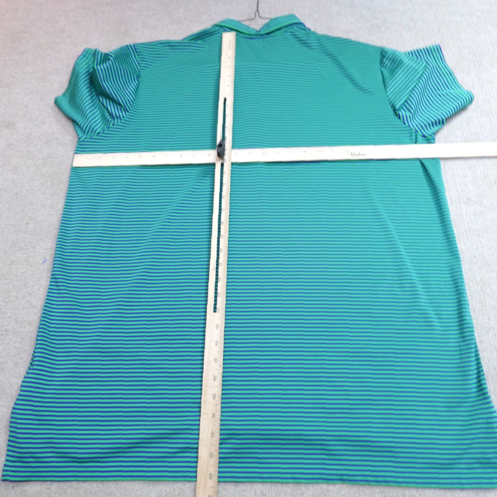 RLX Ralph Lauren VINTAGE RLX Ralph Lauren Polo Shirt 2XL Blue Green Striped Size US XXL / EU 58 / 5 - 4 Thumbnail
