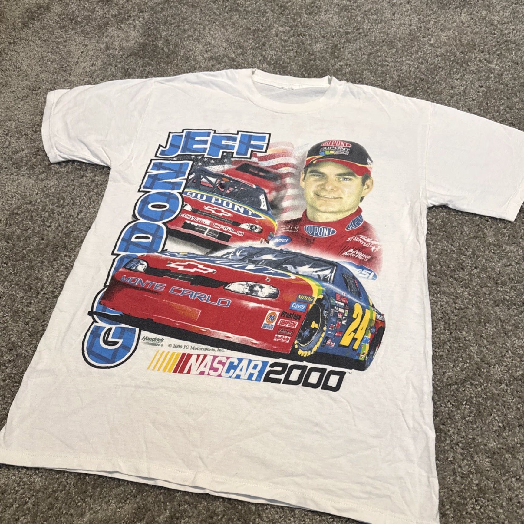 NASCAR VINTAGE NASCAR Jeff Gordon Double-Sided Racing T-Shirt White M Adult Mens NASCAR Shirt 2000s 2000 Y2K Size US M / EU 48-50 / 2 - 4 Thumbnail