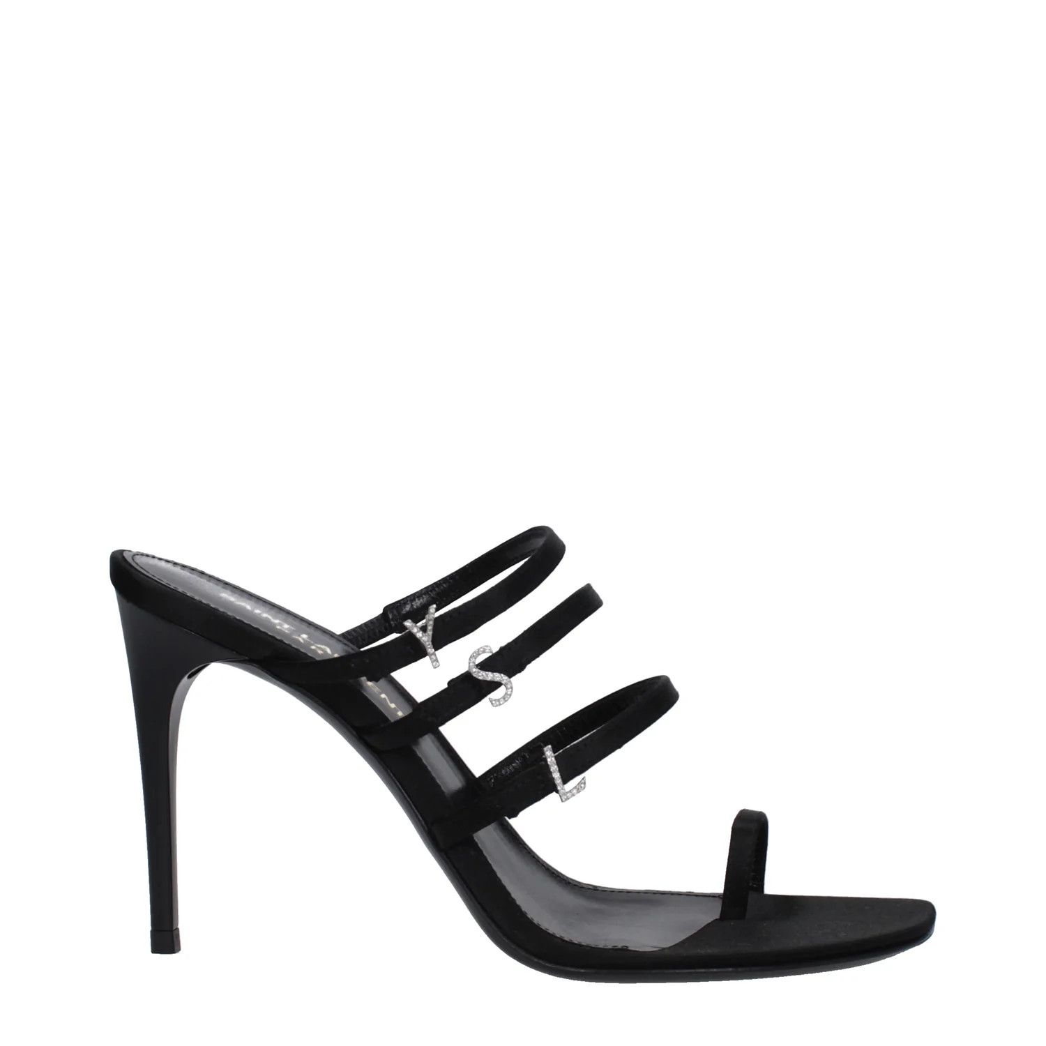 Saint Laurent Paris ob1o1e1124 Satin Sandals in Black Size US 10 / IT 40 - 1 Thumbnail