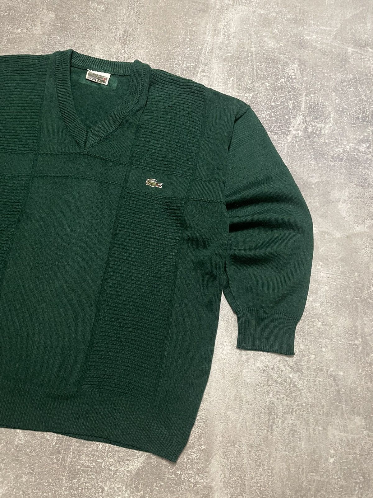 Lacoste Vintage Lacoste Cable Knit Striped Sweater Jumper Size US XXL / EU 58 / 5 - 5 Thumbnail