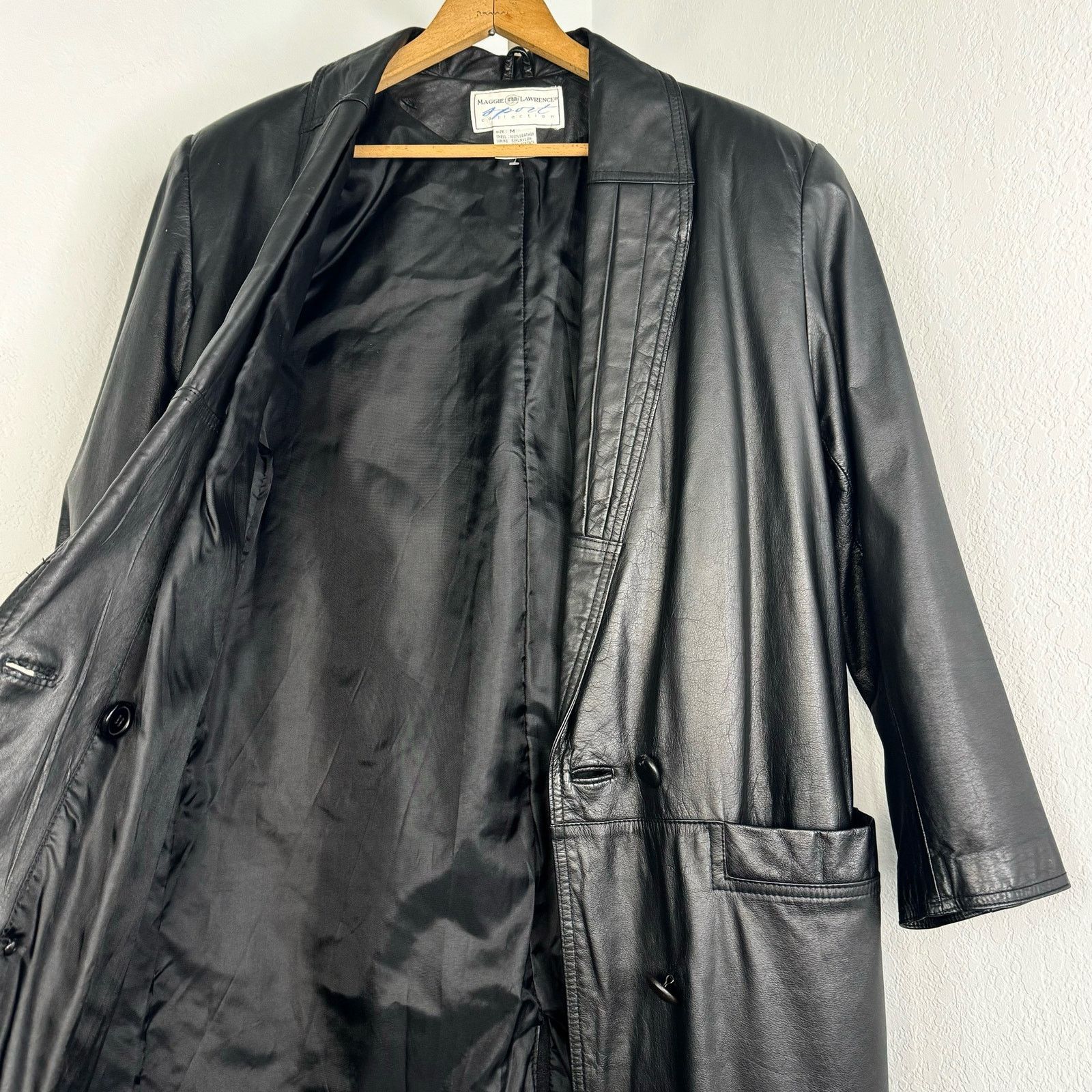 Vintage Vintage leather Trench Double Breasted Trench Coat Size M / US 6-8 / IT 42-44 - 7 Thumbnail