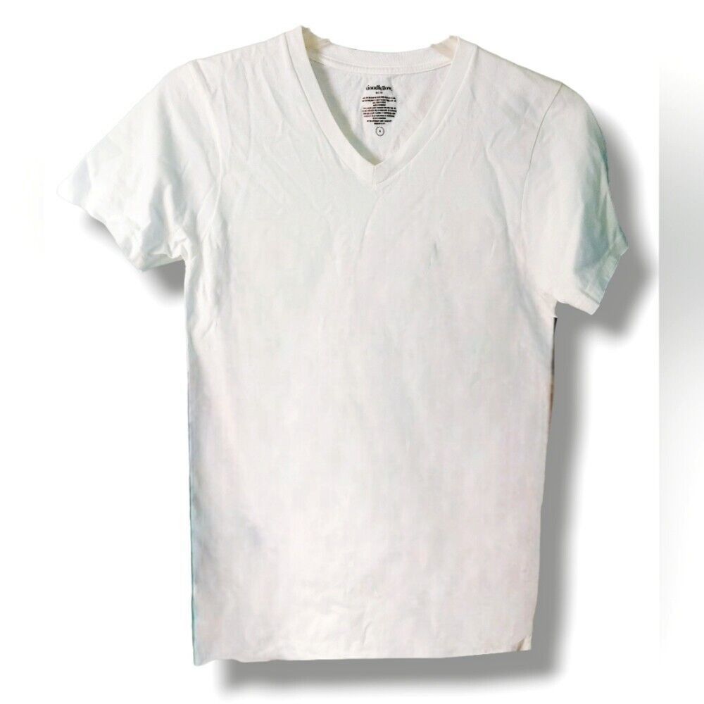 Other Goodfellow & Co. | Men's White Short-Sleeve V-Neck T-Shirt | Size US S / EU 44-46 / 1 - 1 Thumbnail