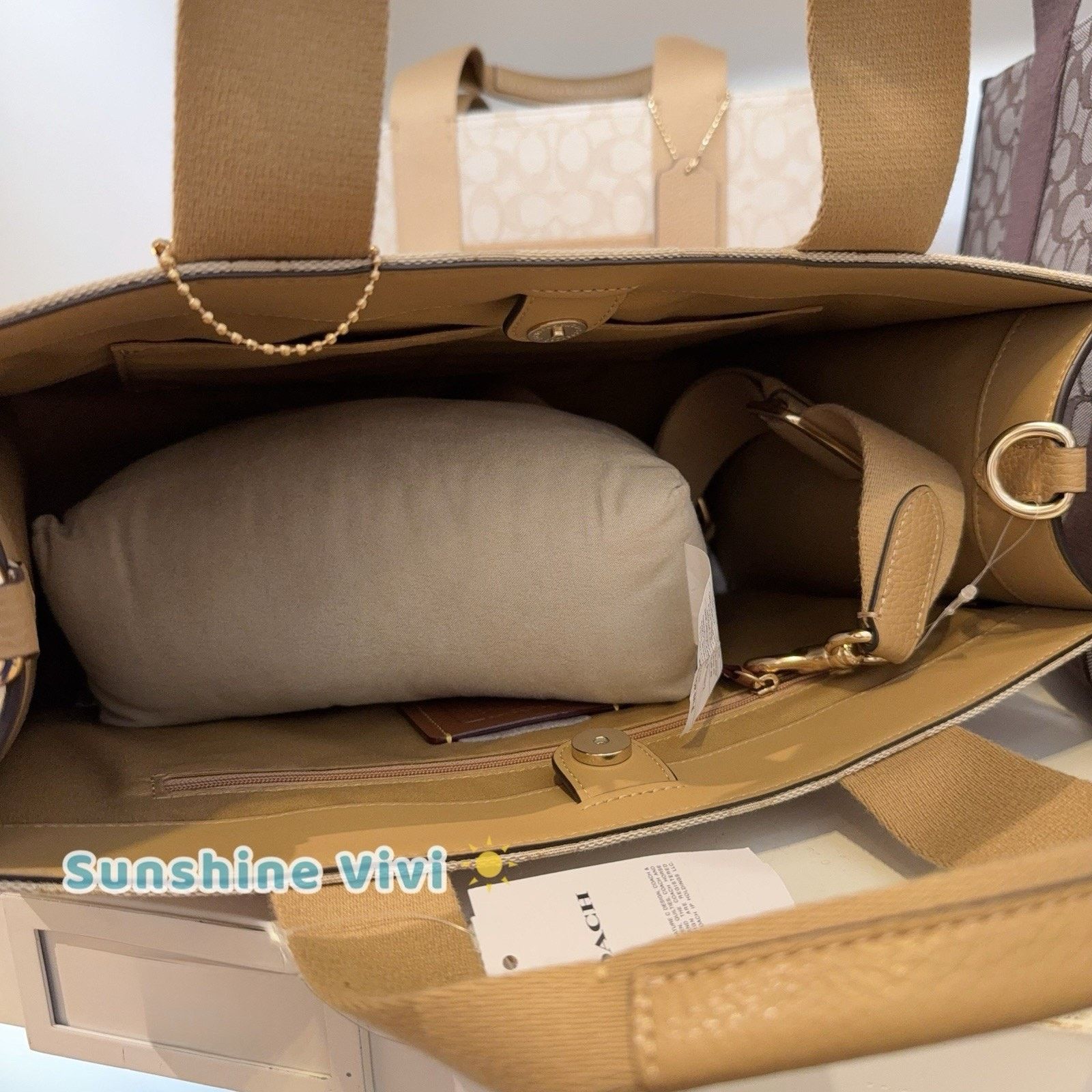 Coach NWT Coach Smith Tote Bag Signature Jacquard CY367 KHAKI Size ONE SIZE - 5 Thumbnail
