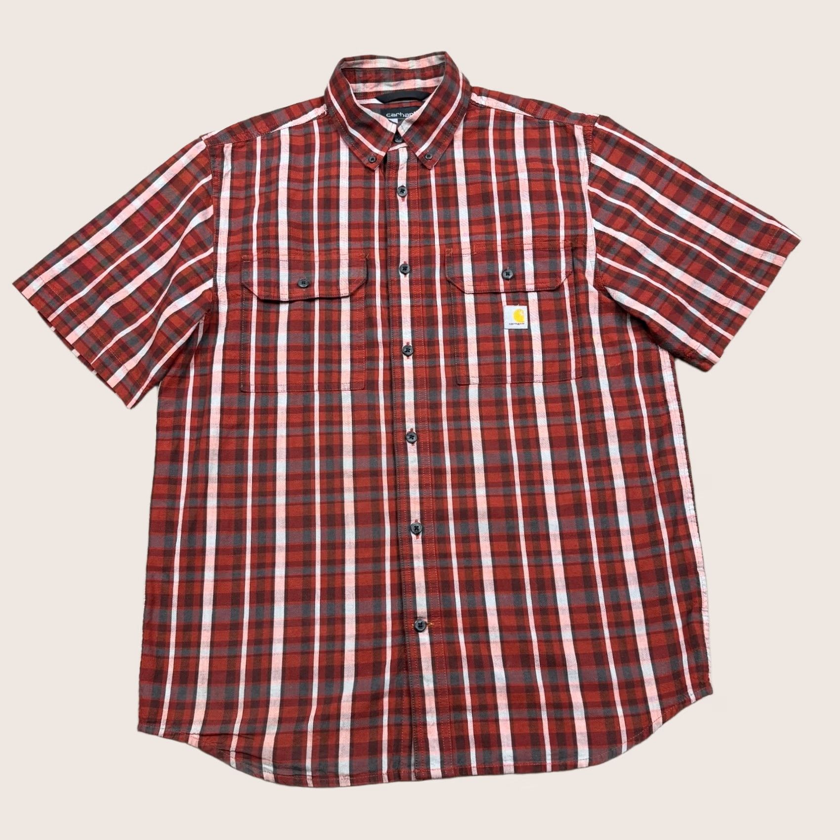 Carhartt VINTAGE Carhartt Button-Up Shirt Men M Red Plaid Workwear Collared Short Sleeve Size US M / EU 48-50 / 2 - 1 Thumbnail