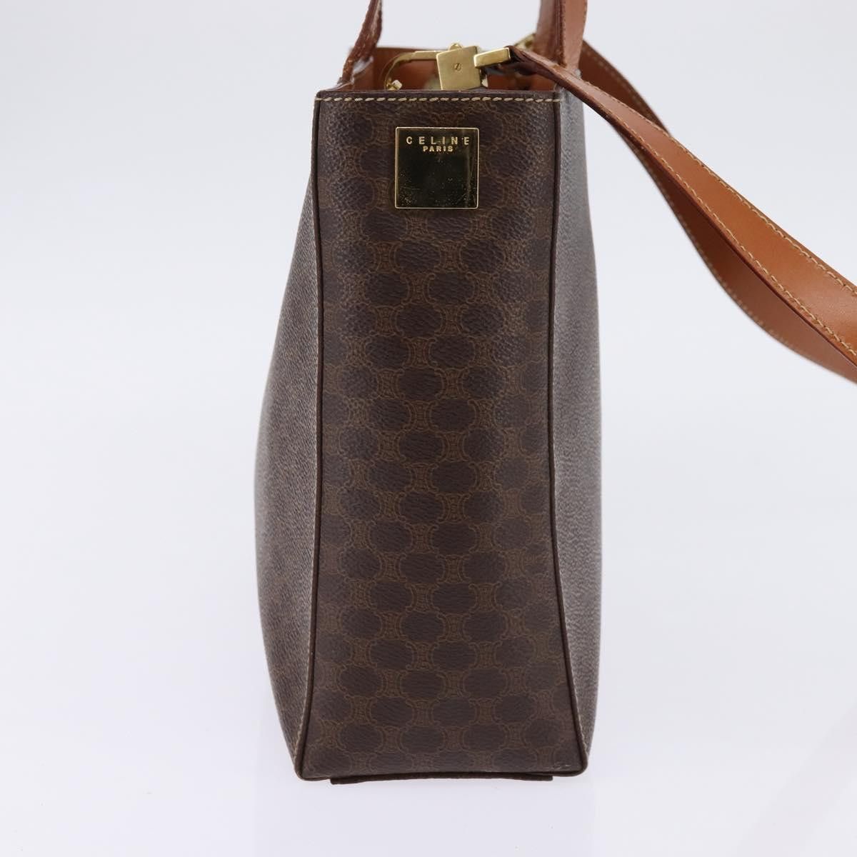 Celine CELINE Macadam Canvas Hand Bag Pvc Leather Brown Gold Size ONE SIZE - 4 Thumbnail