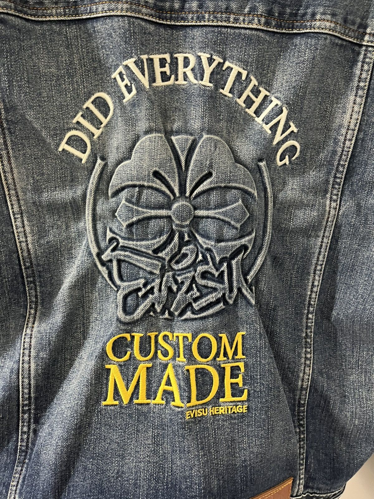 Evisu Kamon Embossed Denim Jacket