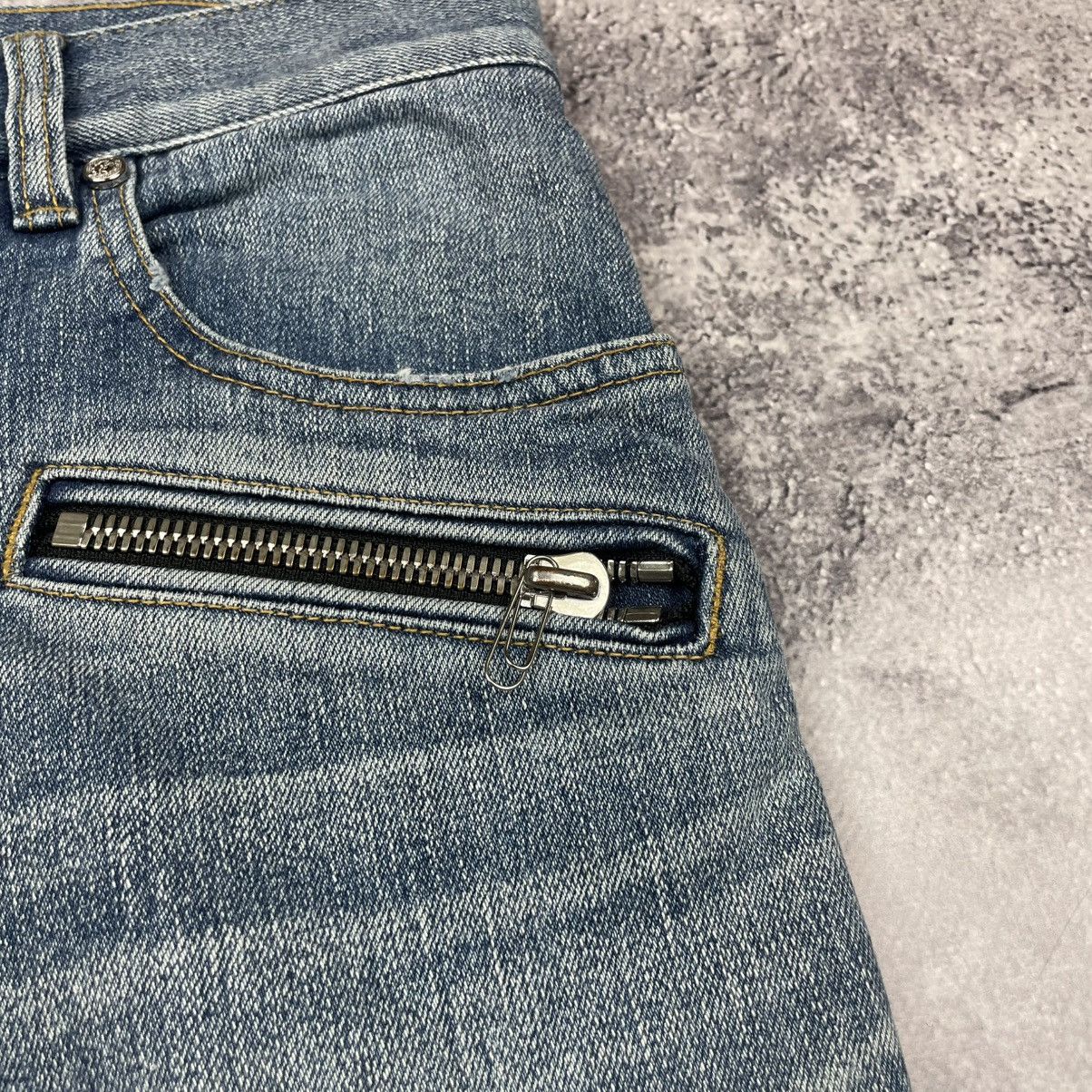 Balmain Balmain Light Blue Biker Stretch Denim Jeans Luxury Size US 34 / EU 50 - 17 Thumbnail