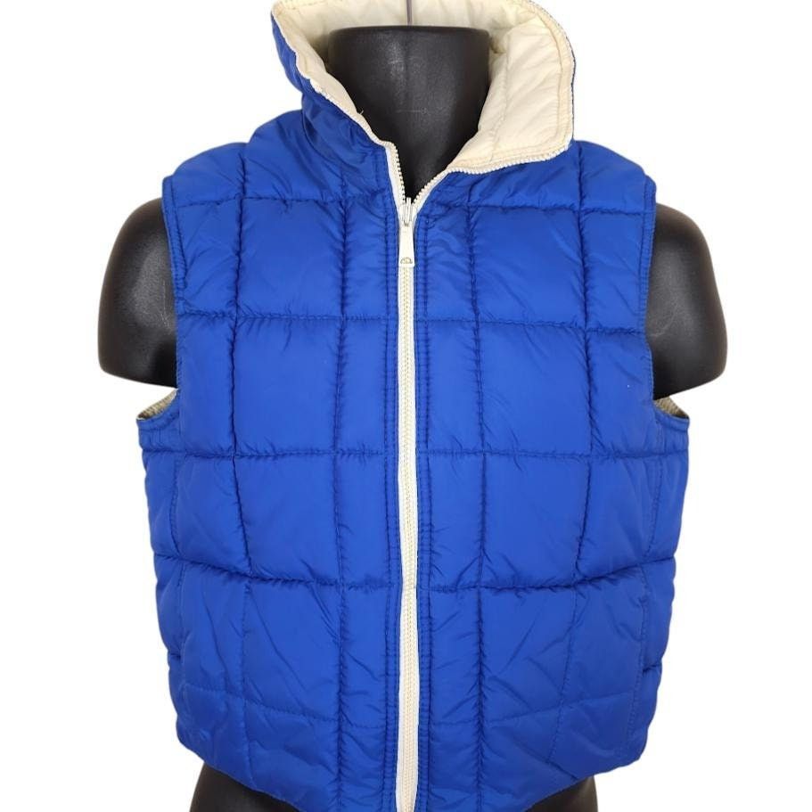 Vintage Vintage Puffer Vest Womens Size Small Blue White 50s Size S / US 4 / IT 40 - 1 Thumbnail