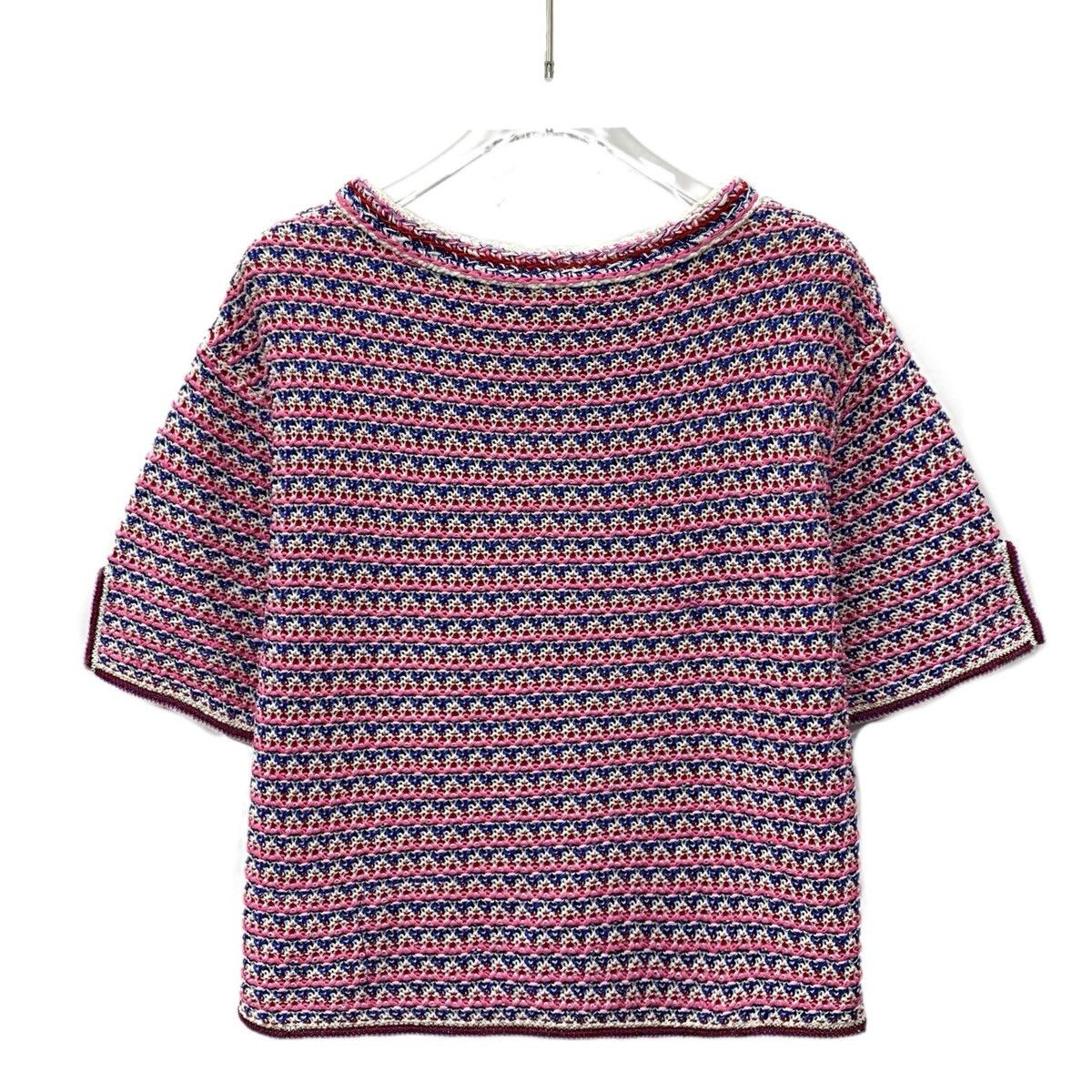 Chanel Chanel Pink Crochet Short Sleeve Knit Top K26WX Size S / US 4 / IT 40 - 2 Thumbnail